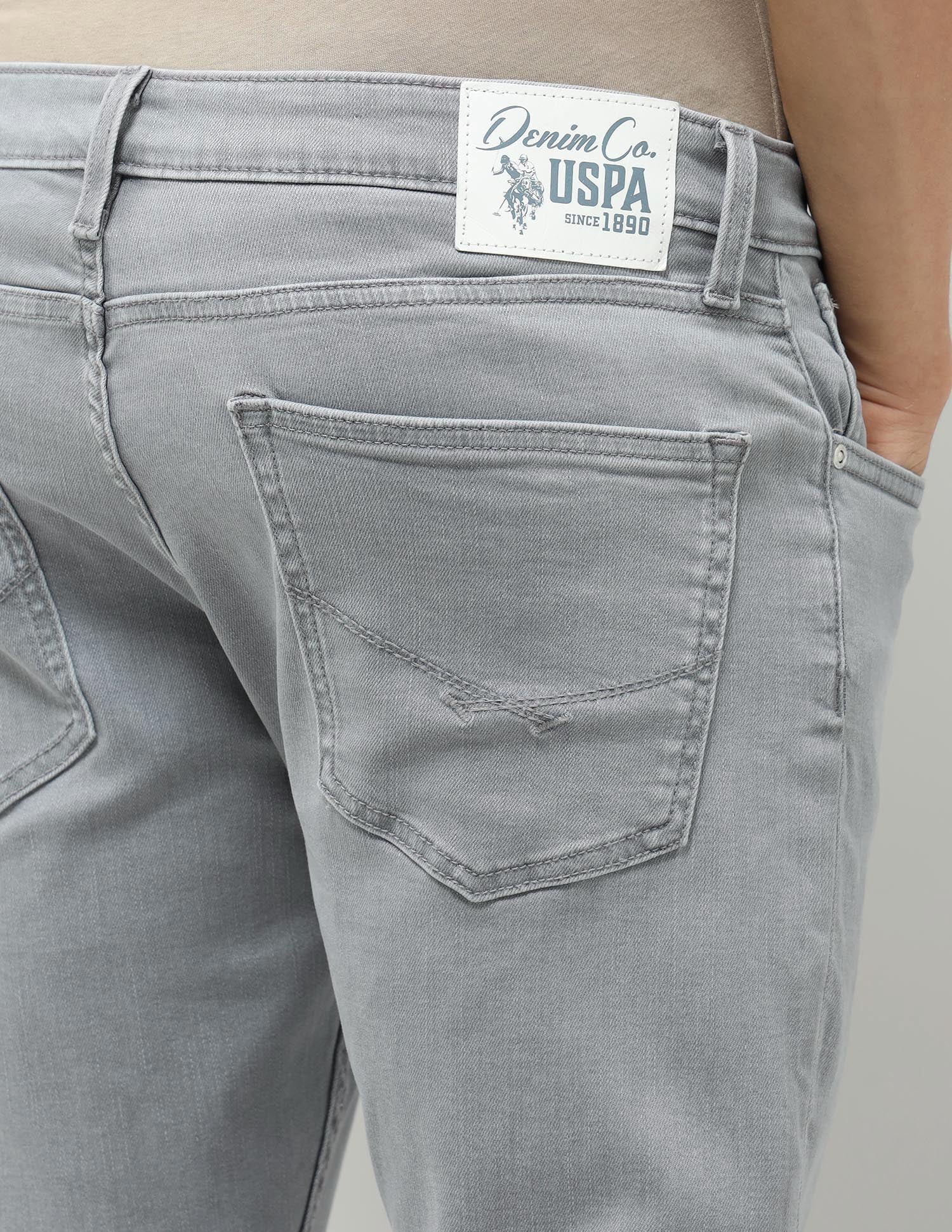 Henry Tapered Fit Grey Jeans Light Grey - U.S. POLO ASSN. | Large