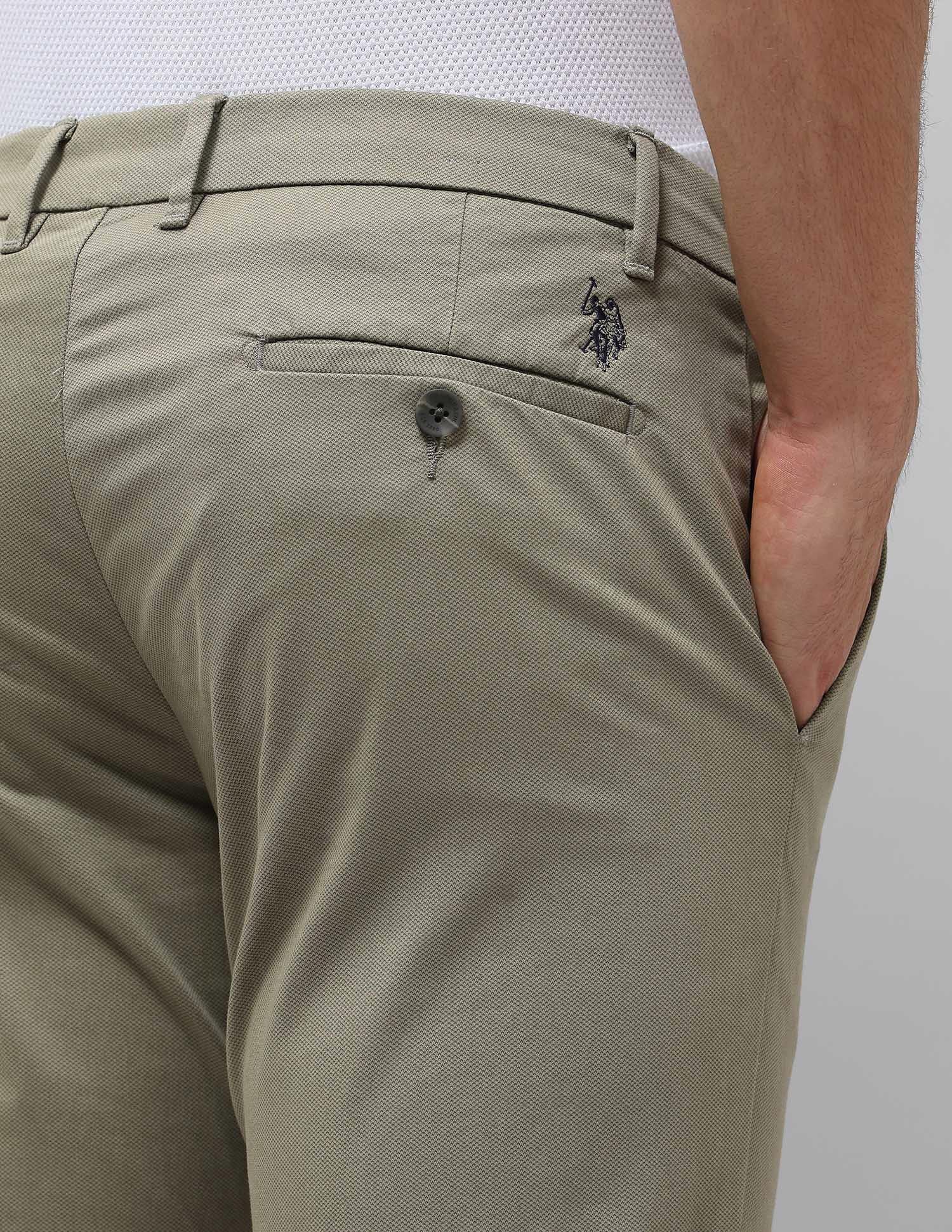 Denver Slim Fit Satin Trousers Sage - U.S. POLO ASSN. | Large