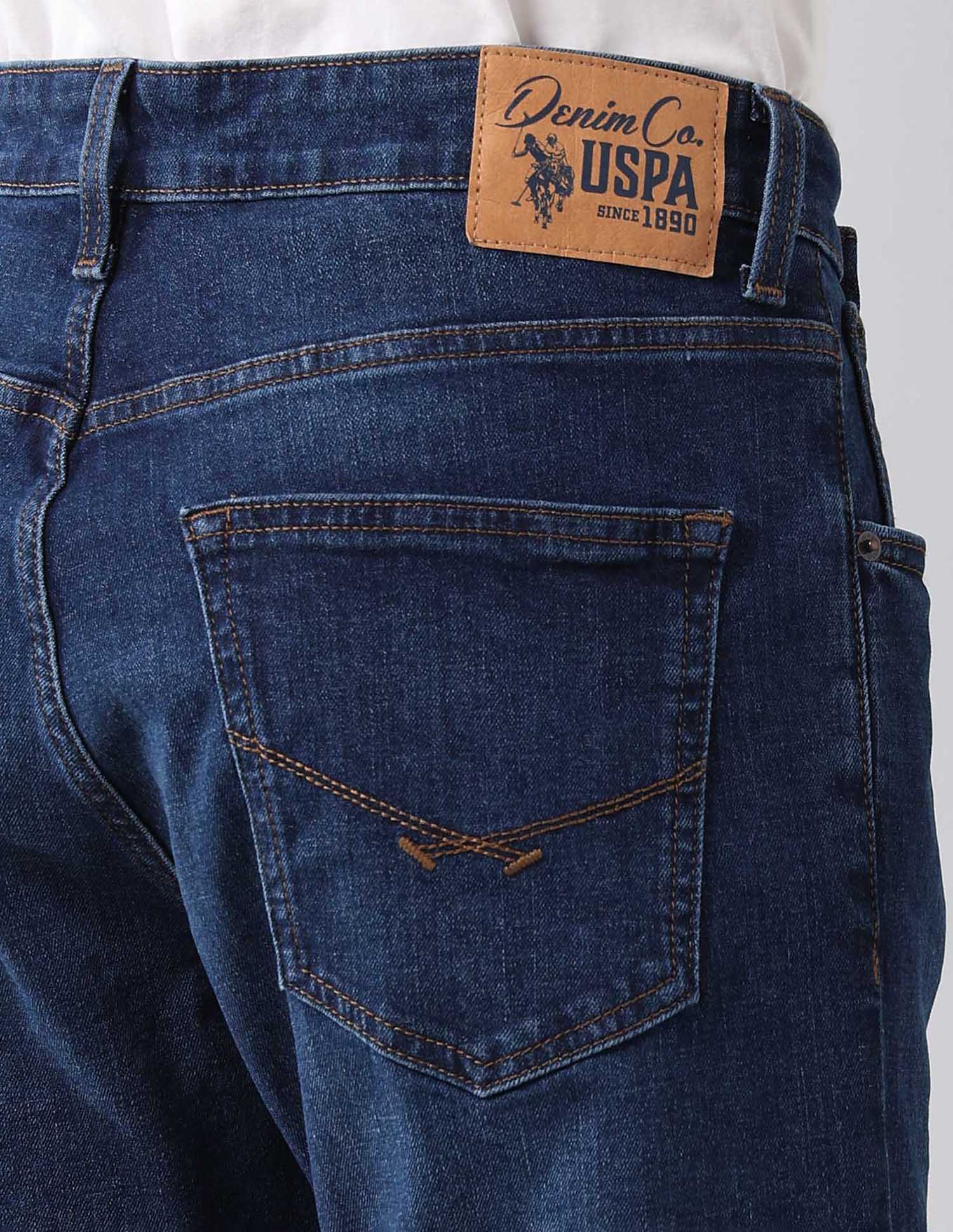 Harold Slim Straight Fit Blue Vintage Jeans Medium Wash - U.S. Polo Assn. India | Large