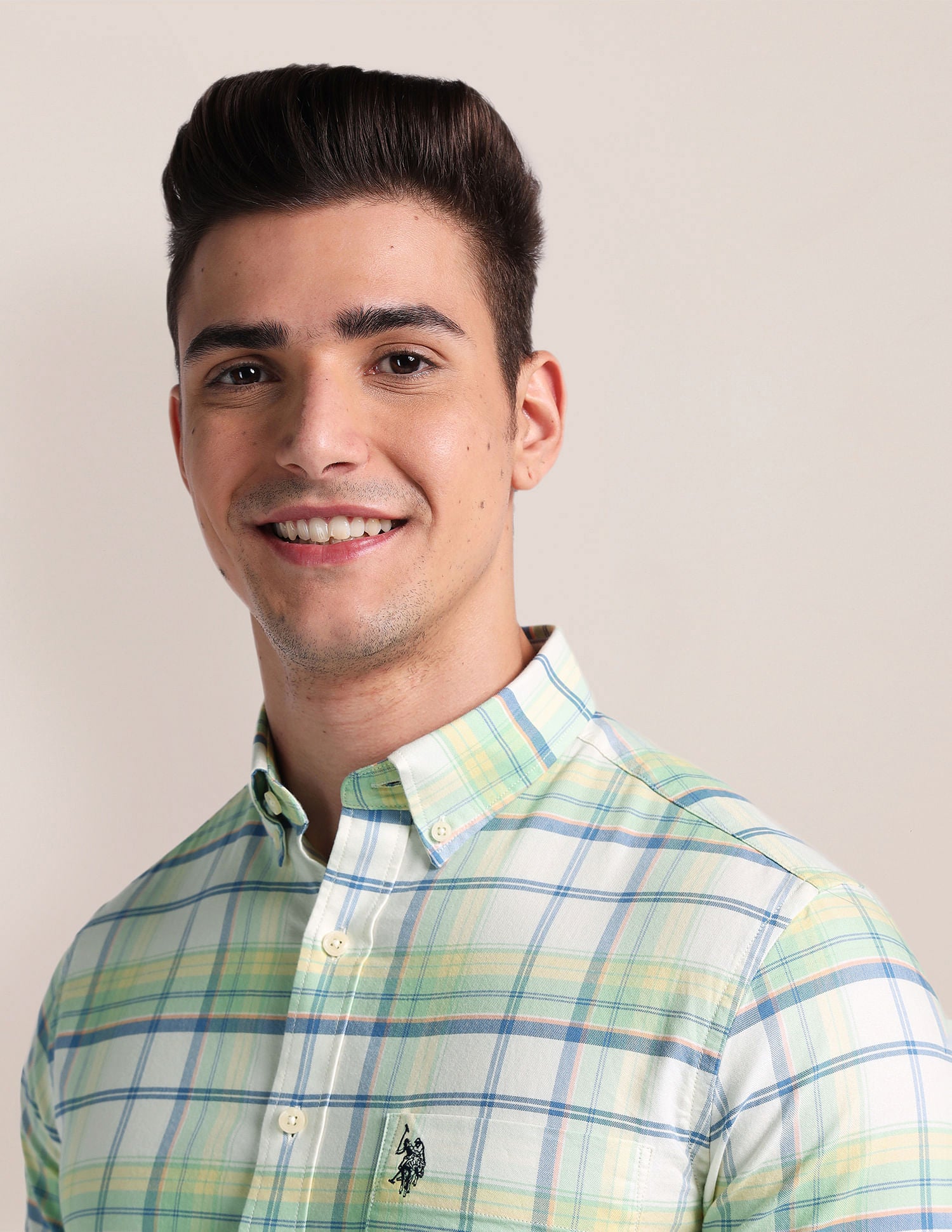 Tartan Check Oxford Shirt Green - U.S. POLO ASSN. | Large