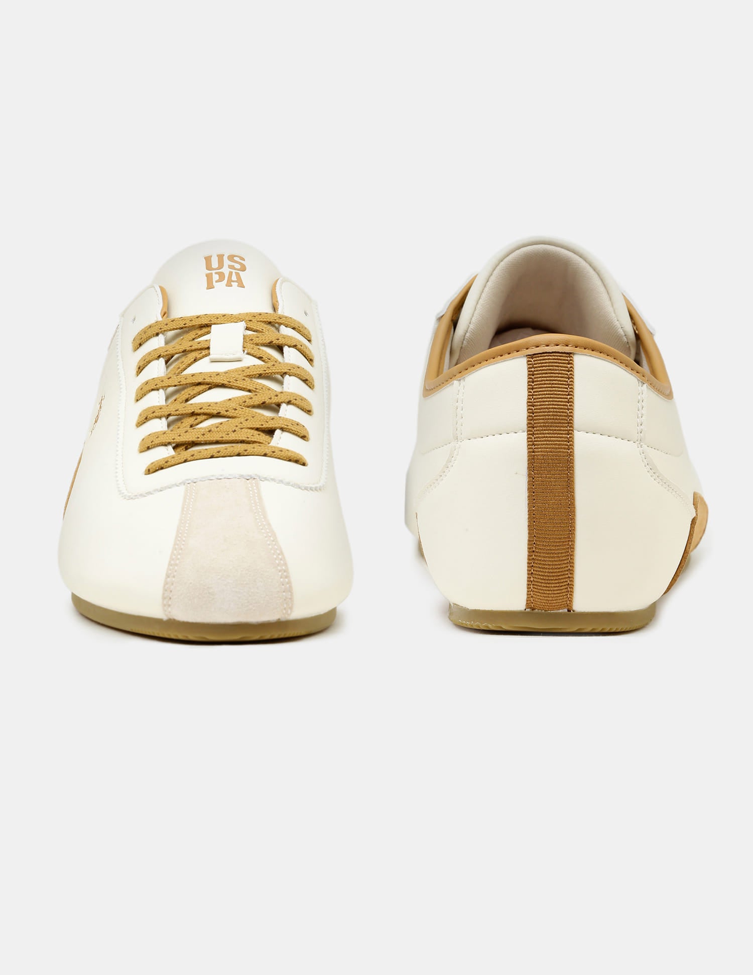 Men Contrast Lace Ups Rush Sneakers Beige - U.S. Polo Assn. India | Large