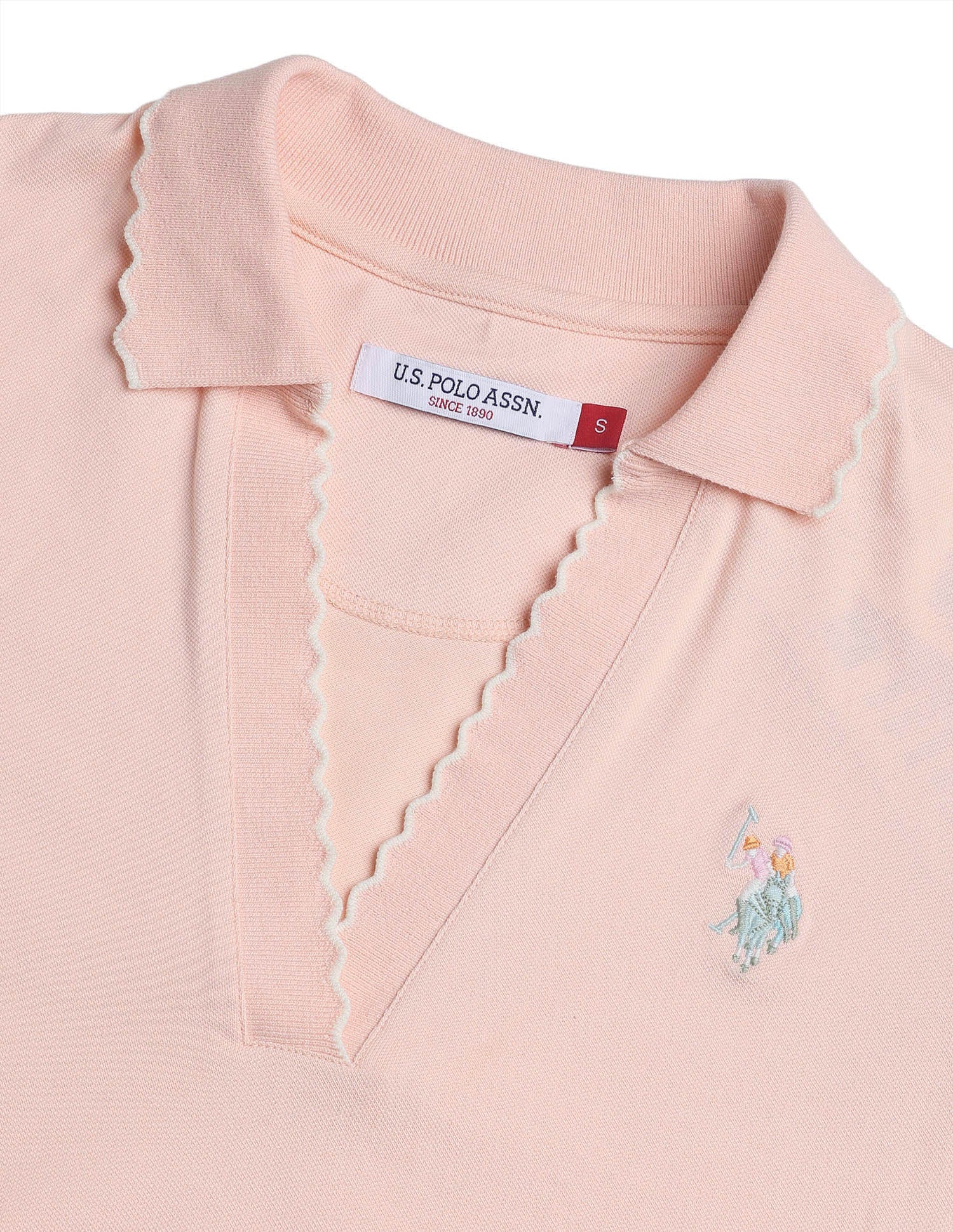 Regular Fit Textured Polo Shirt Light Pink - U.S. Polo Assn. India | Large