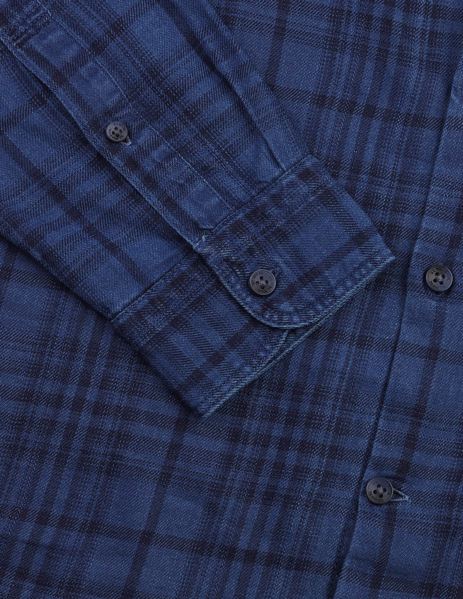 Twill Plaid Checked Shirt Dark Indigo - U.S. Polo Assn. India | Large