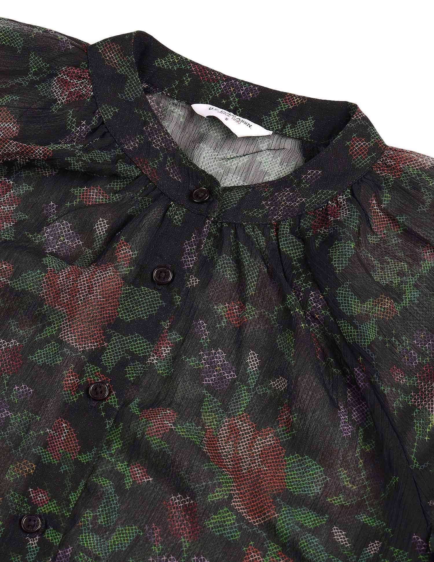 Sheer Floral Printed Lace Top Multi - U.S. POLO ASSN. | Large