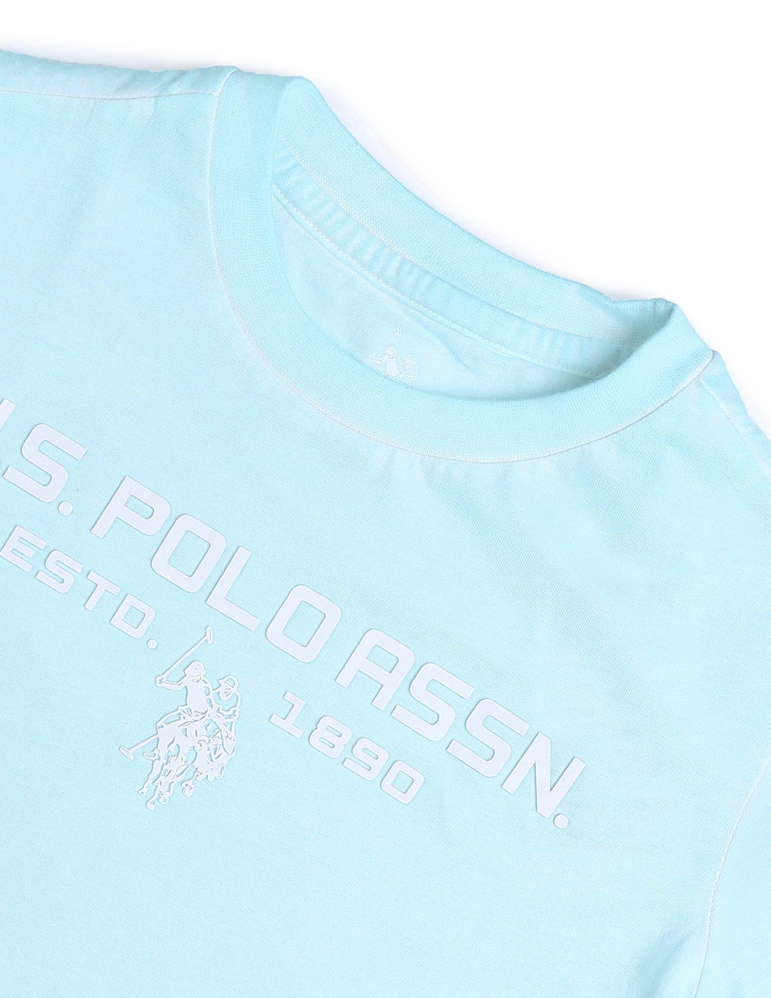 Boys Brand Printed Regular Fit T-Shirt Light Blue - U.S. POLO ASSN. | Large