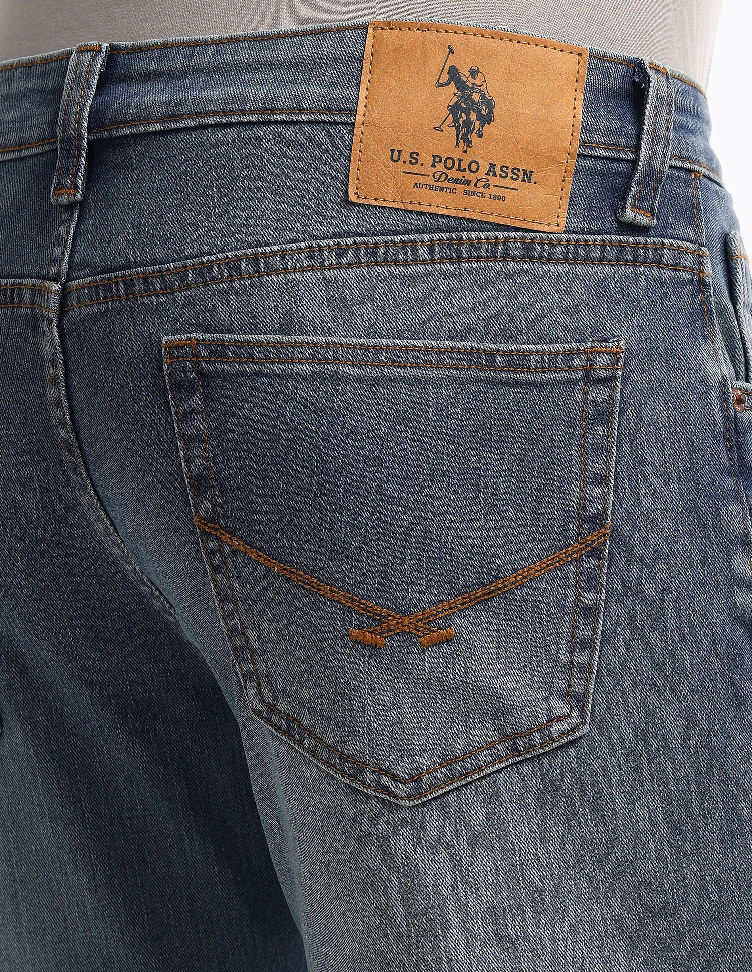 Brandon Slim Tapered Blue Jeans Blue - U.S. POLO ASSN. | Large