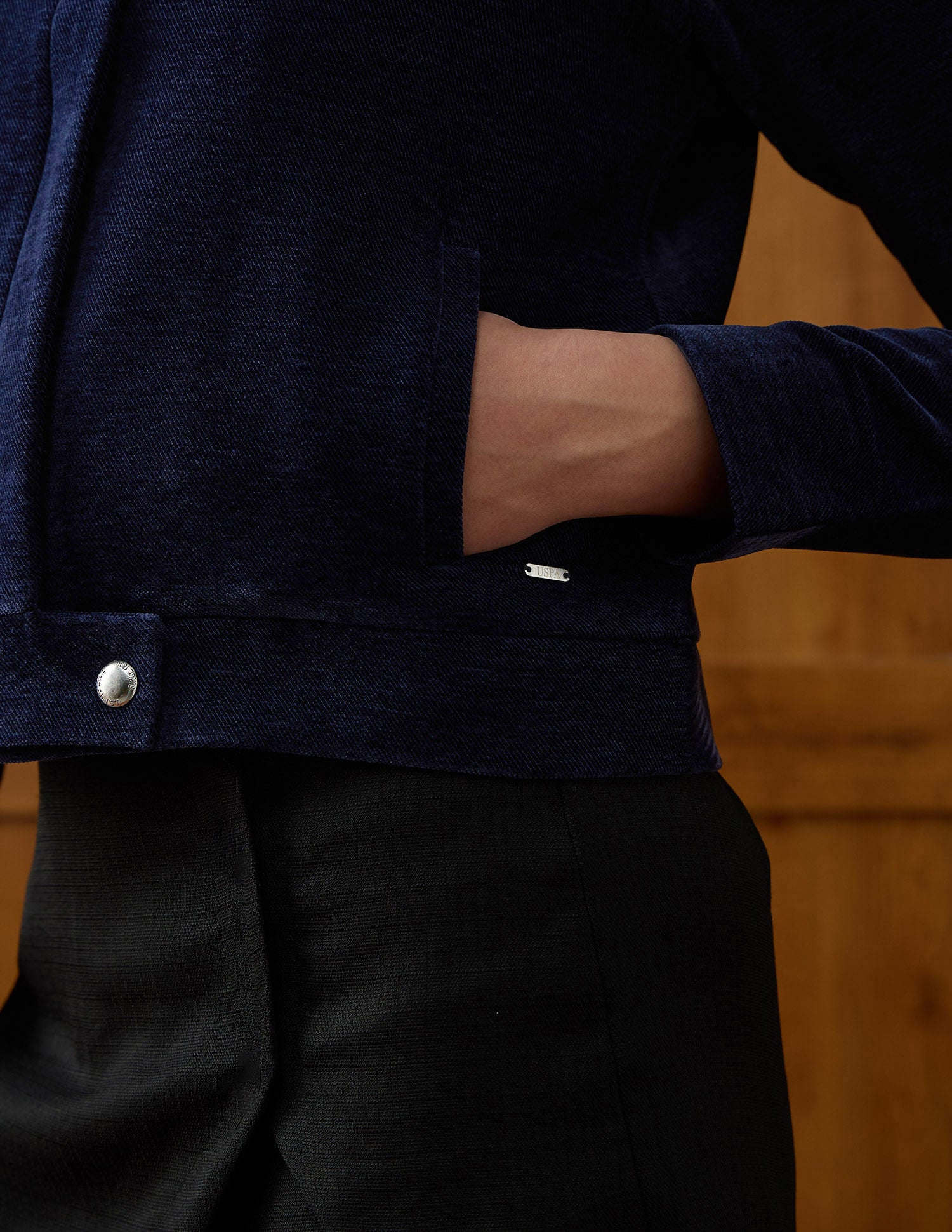 Solid Regular Fit Jacket Blue - U.S. POLO ASSN. | Large