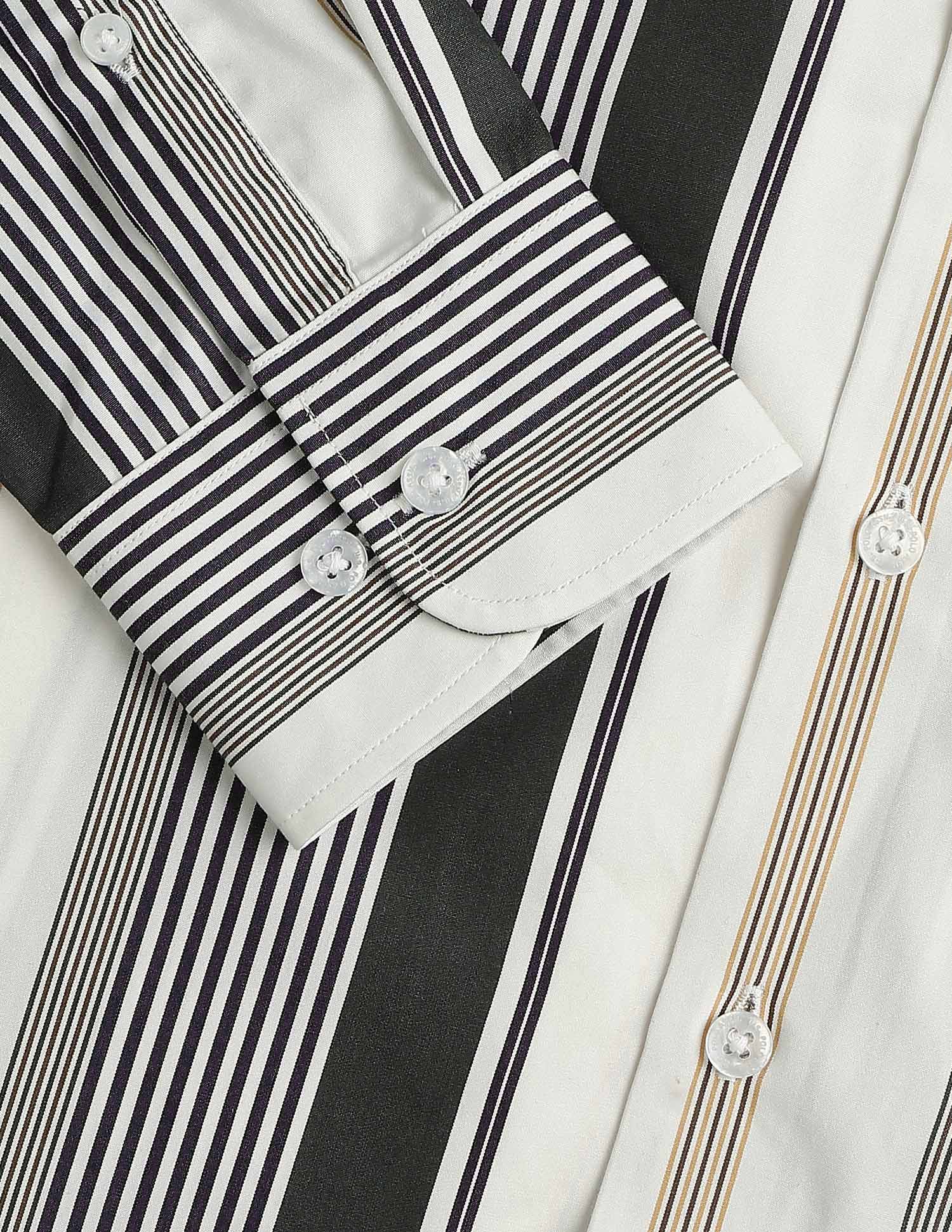 Vertical Striped Tailored Fit Shirt Olive - U.S. POLO ASSN. | Large