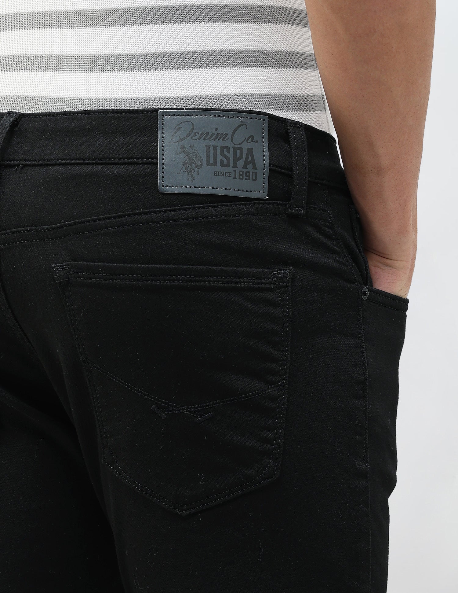Henry Tapered Fit Black Jeans Black - U.S. Polo Assn. India | Large