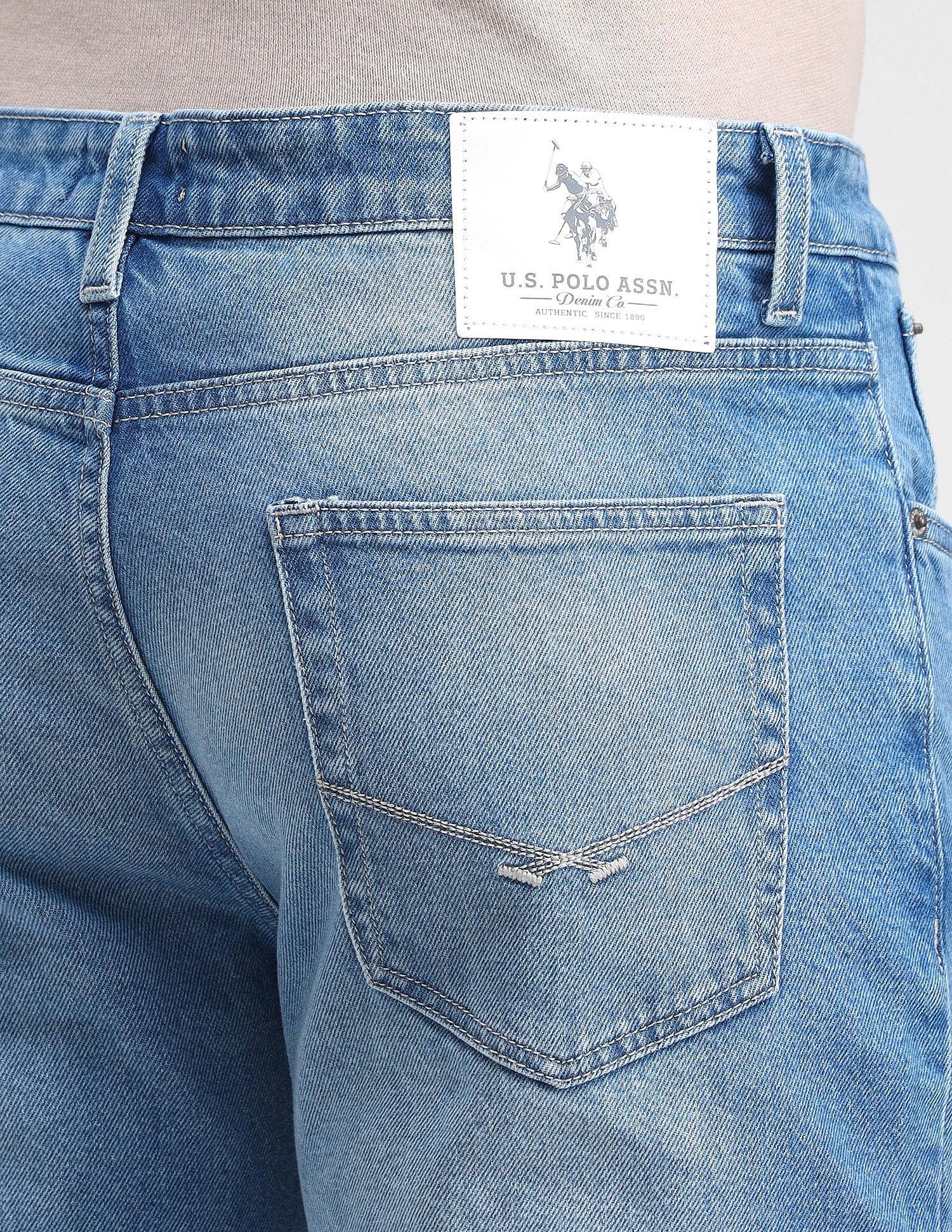 Harold Slim Straight Blue Jeans Blue - U.S. POLO ASSN. | Large