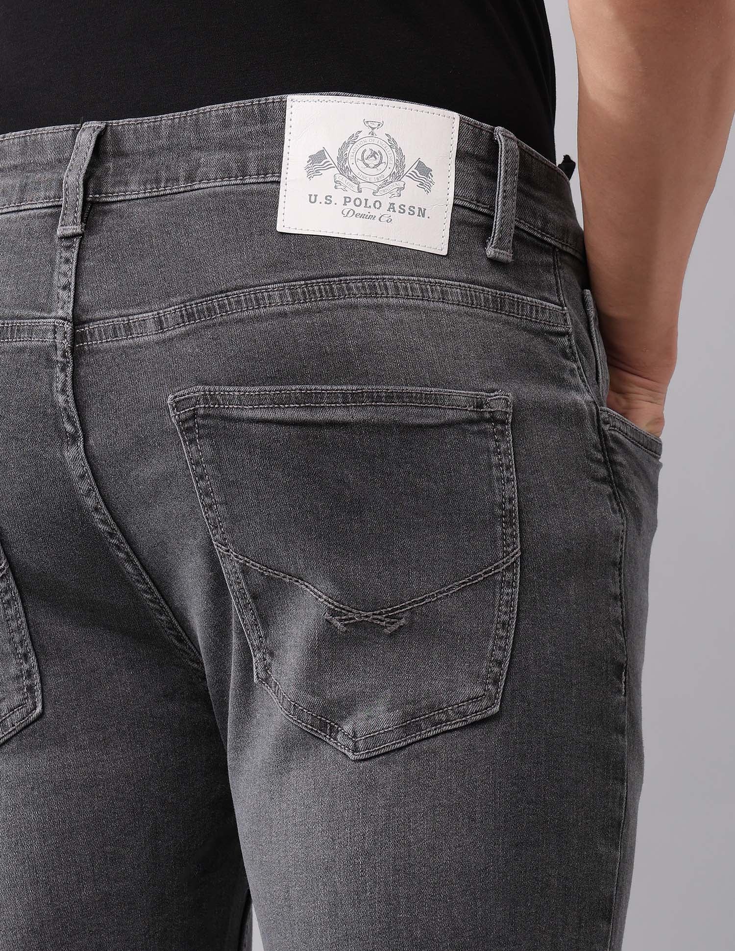 Harold Slim Straight Fit Grey Jeans Grey - U.S. POLO ASSN. | Large