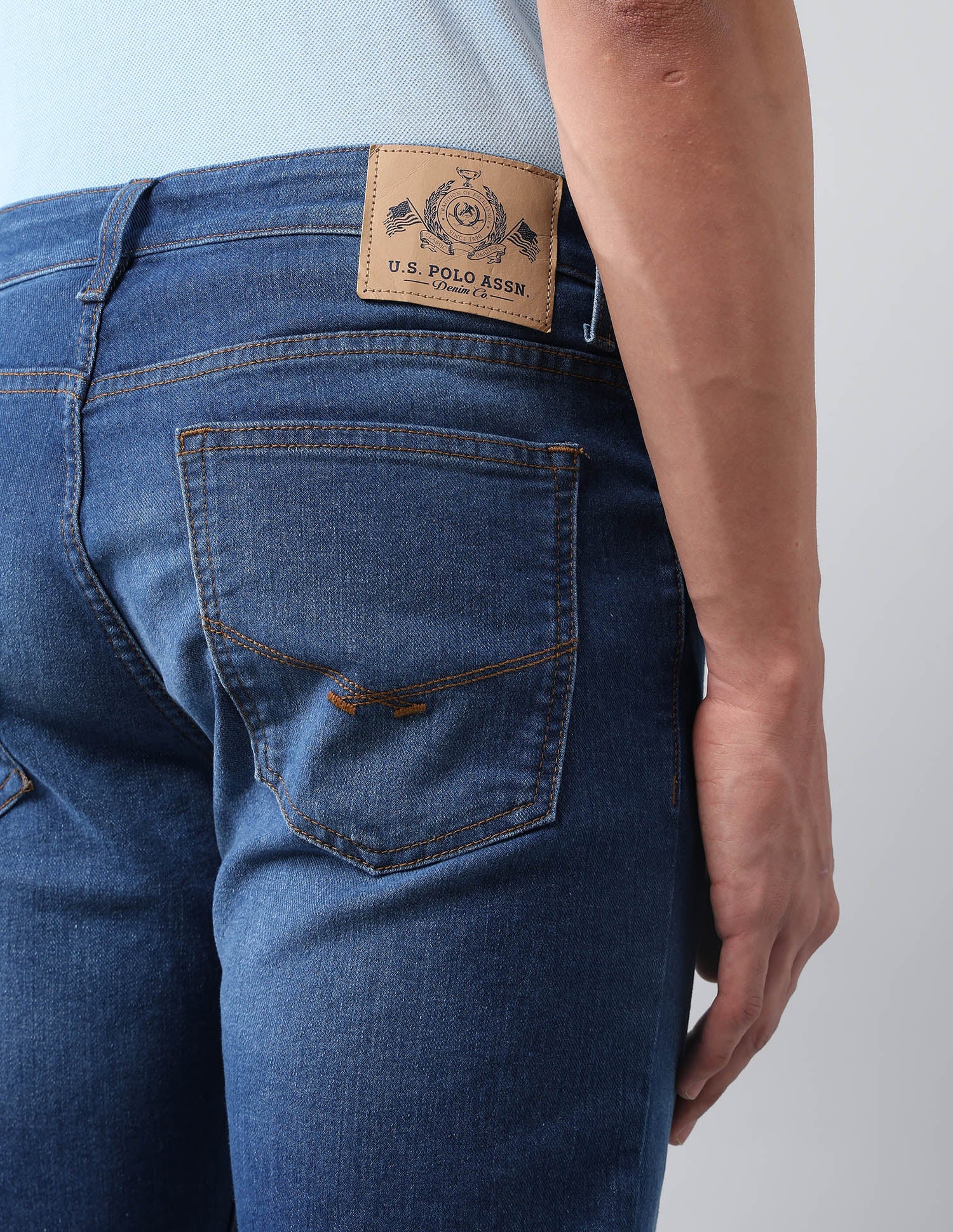 Brandon Slim Tapered Fit Blue Jeans Dark Blue - U.S. POLO ASSN. | Large