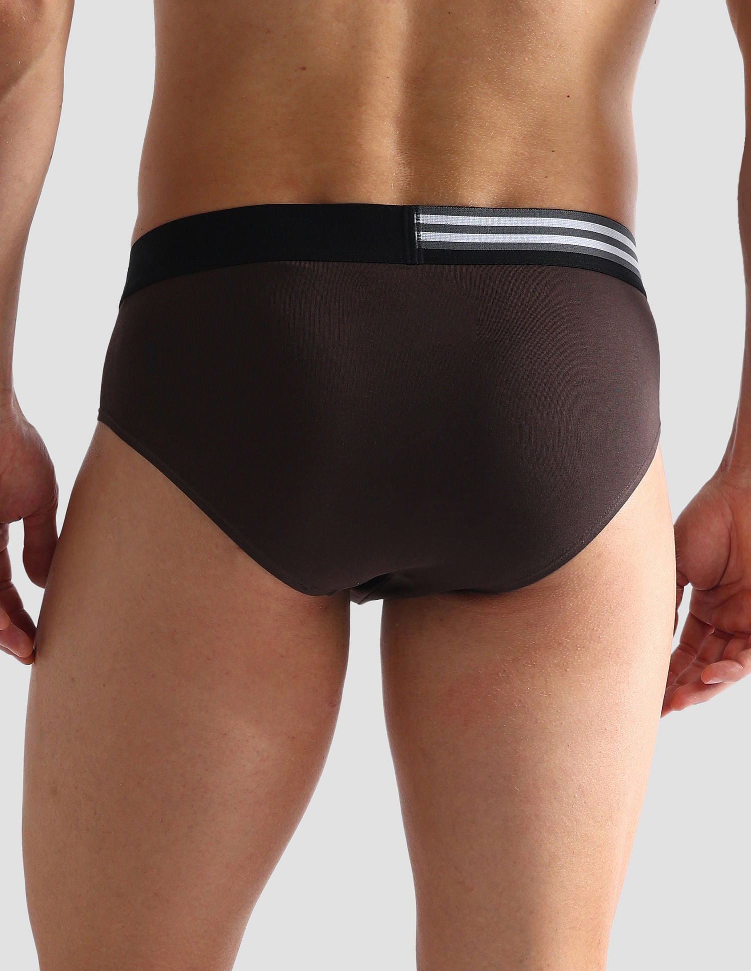 Flag Waist Single Jersey OEB06 Briefs - Pack Of 2 White and Mulch - U.S. POLO ASSN. | Large