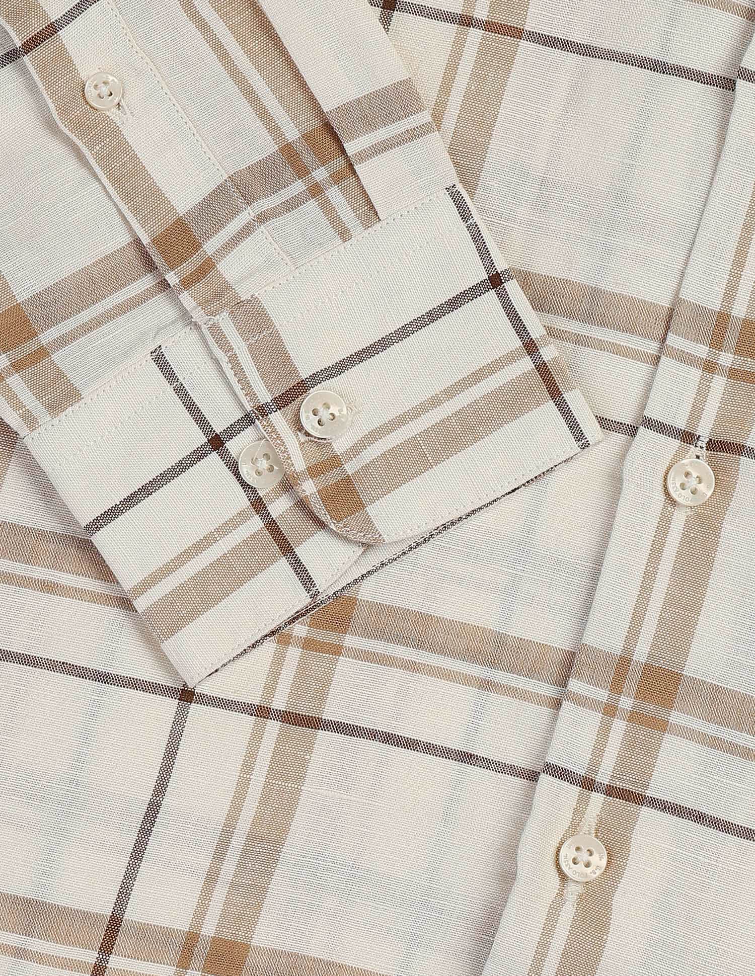 Windowpane Checked Sotogrande Shirt Ivory - U.S. Polo Assn. India | Large