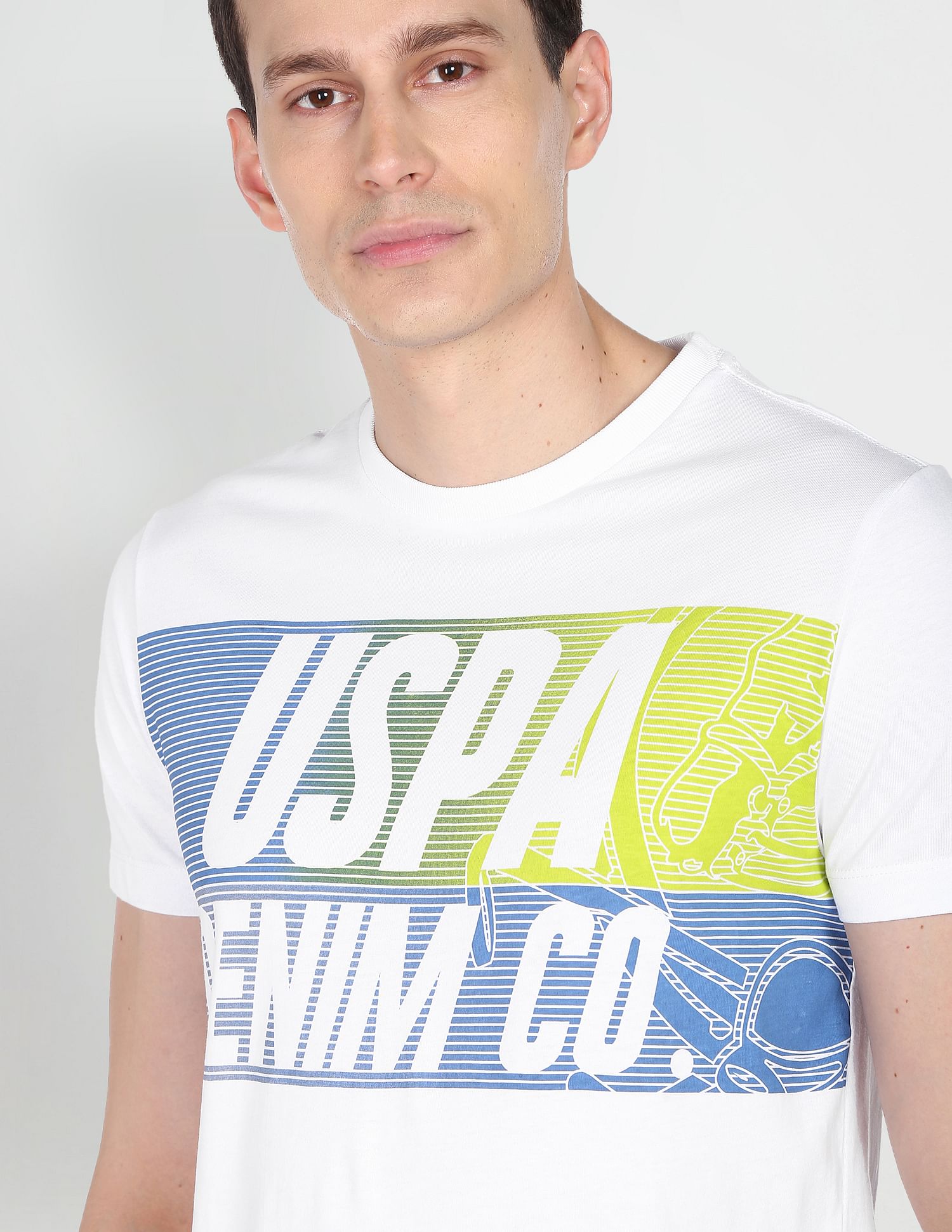 Graphic Print Cotton T-Shirt White - U.S. POLO ASSN. | Large