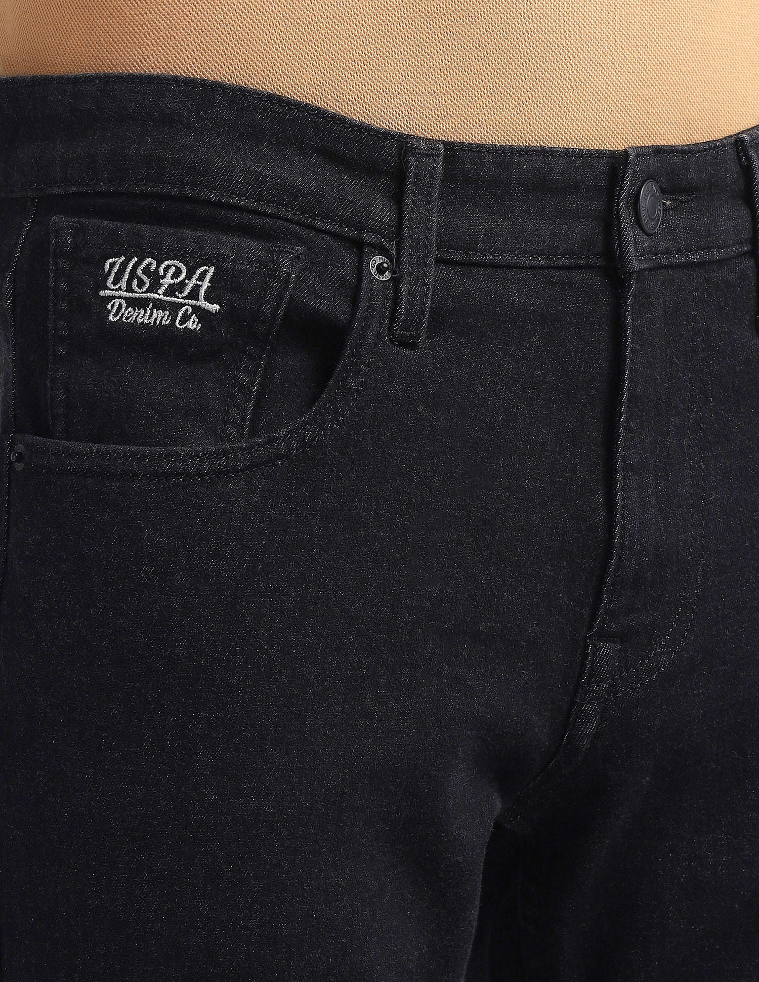 Brandon Slim Tapered Fit Black Jeans Black - U.S. Polo Assn. India | Large