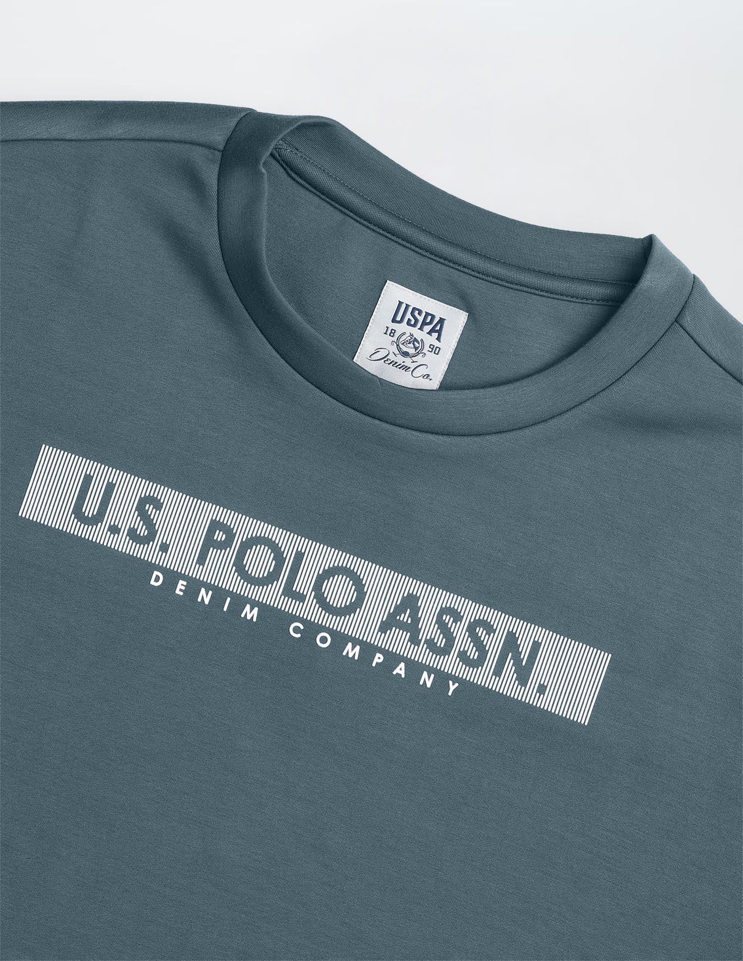 Brand Embossed Regular Fit Sweatshirt Teal - U.S. Polo Assn. India | Large