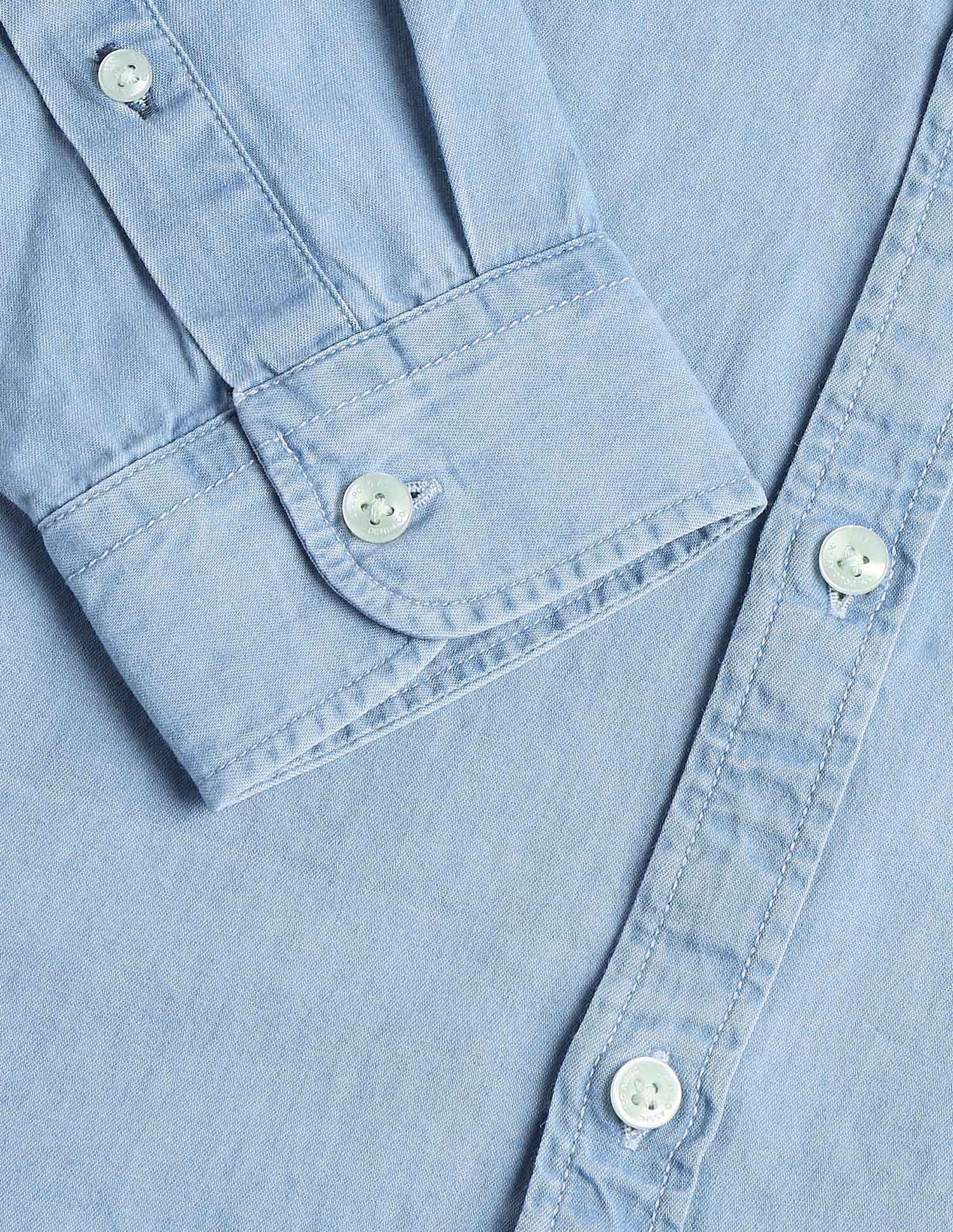 Motel On The Coast Solid Regular Fit Shirt Light Indigo - U.S. Polo Assn. India | Large