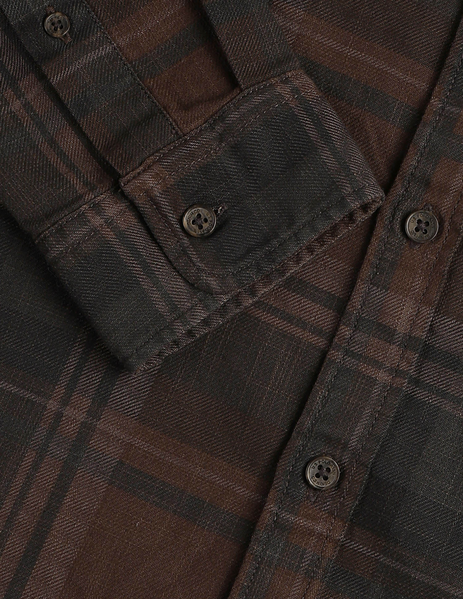Plaid Checked Twill Shirt Brown - U.S. POLO ASSN. | Large