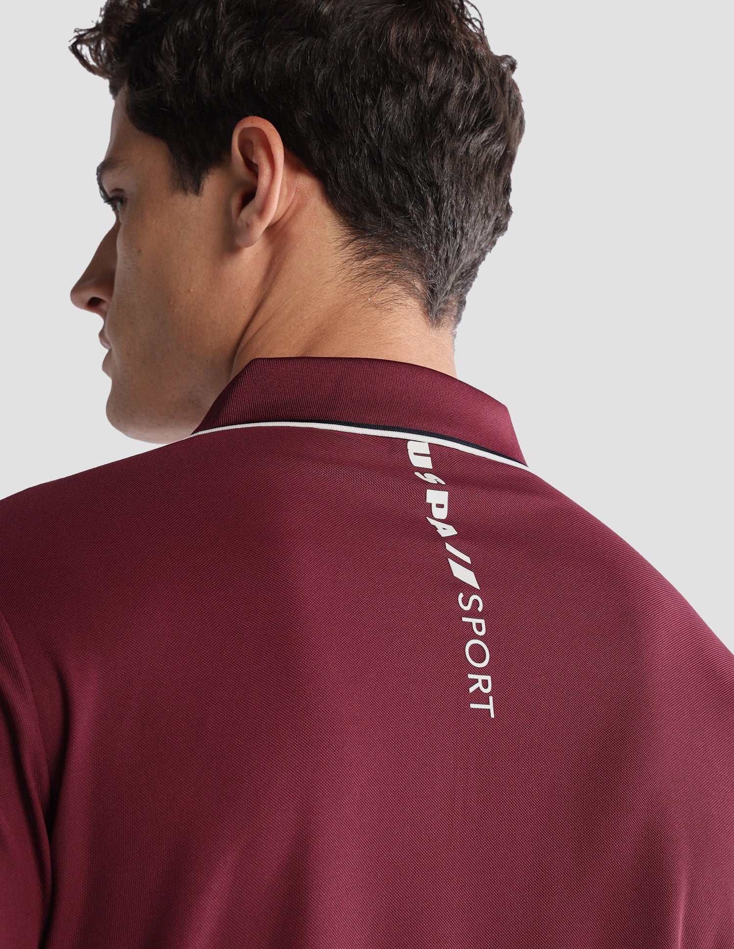Solid Regular Fit Active Polo Shirt Maroon - U.S. Polo Assn. India | Large