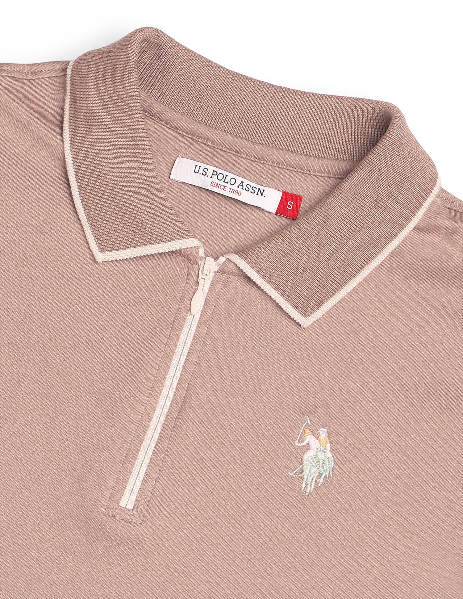 Regular Fit Solid Polo Shirt Brown - U.S. Polo Assn. India | Large