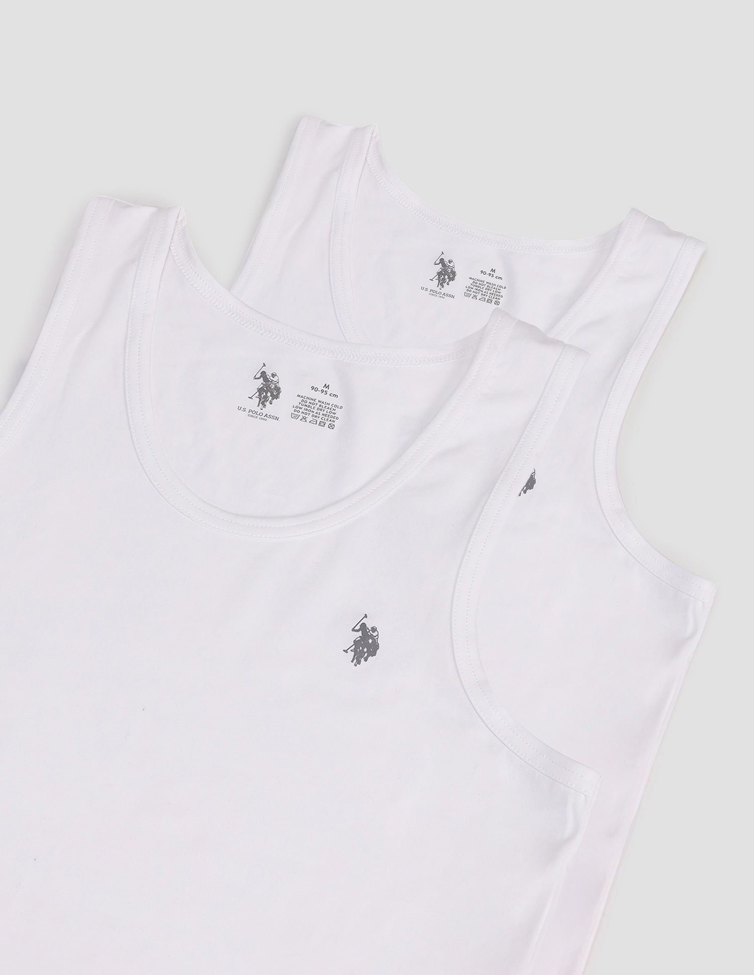 Solid Cotton PV002 Vest - Pack Of 2 White - U.S. POLO ASSN. | Large
