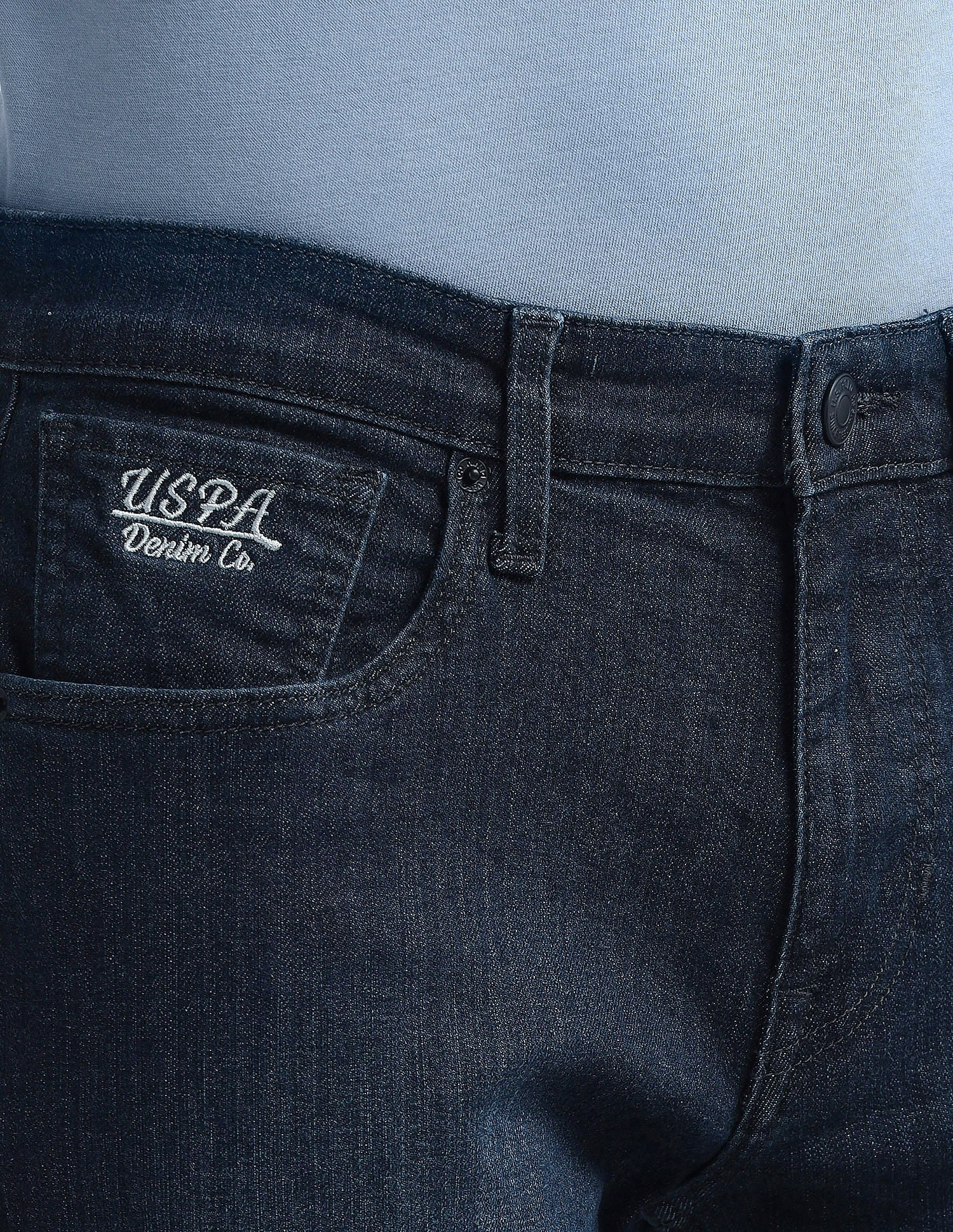 Brandon Slim Tapered Fit Mid Rise Jeans Blue - U.S. Polo Assn. India | Large