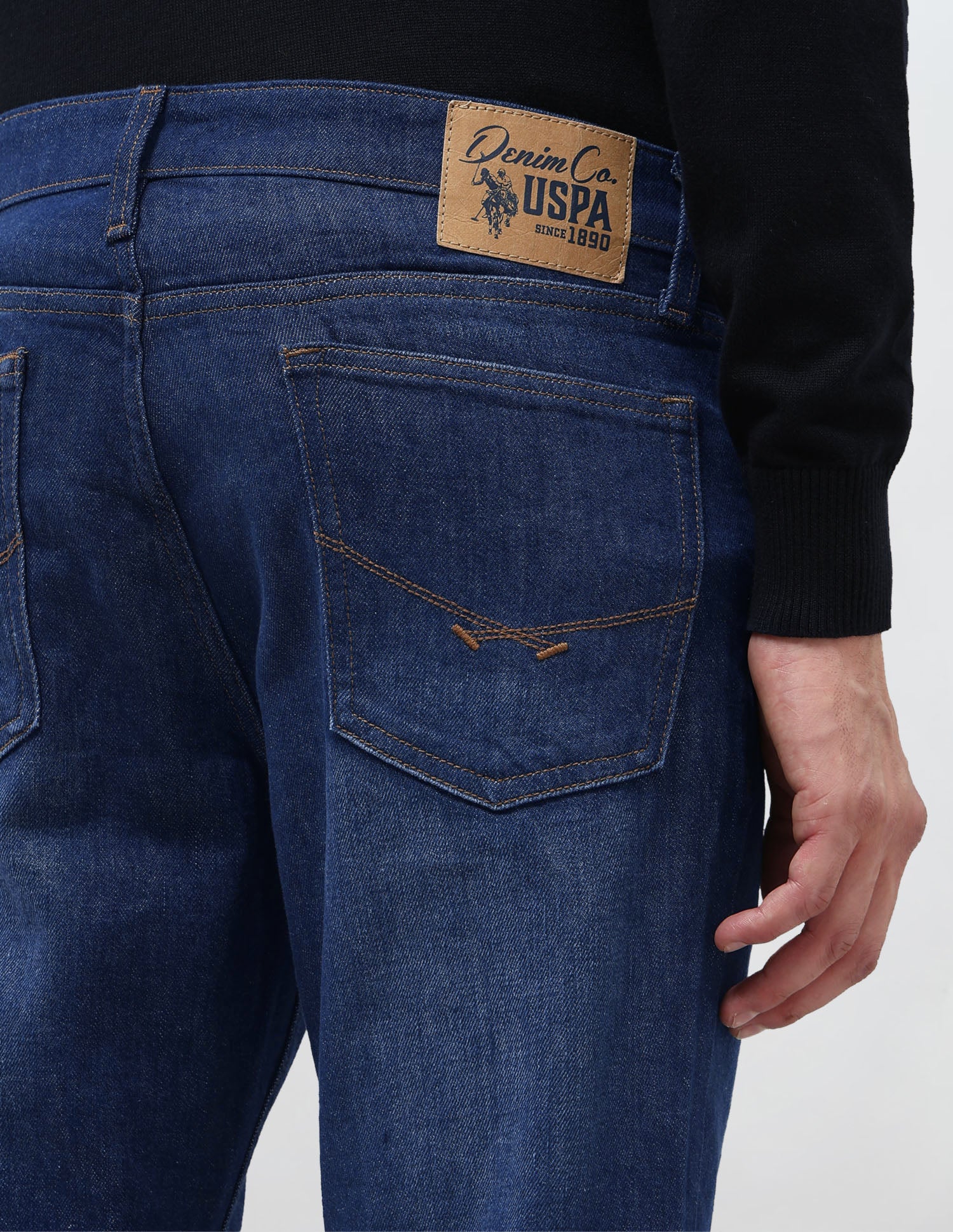 Brandon Slim Tapered Fit Whiskered Jeans Indigo - U.S. POLO ASSN. | Large