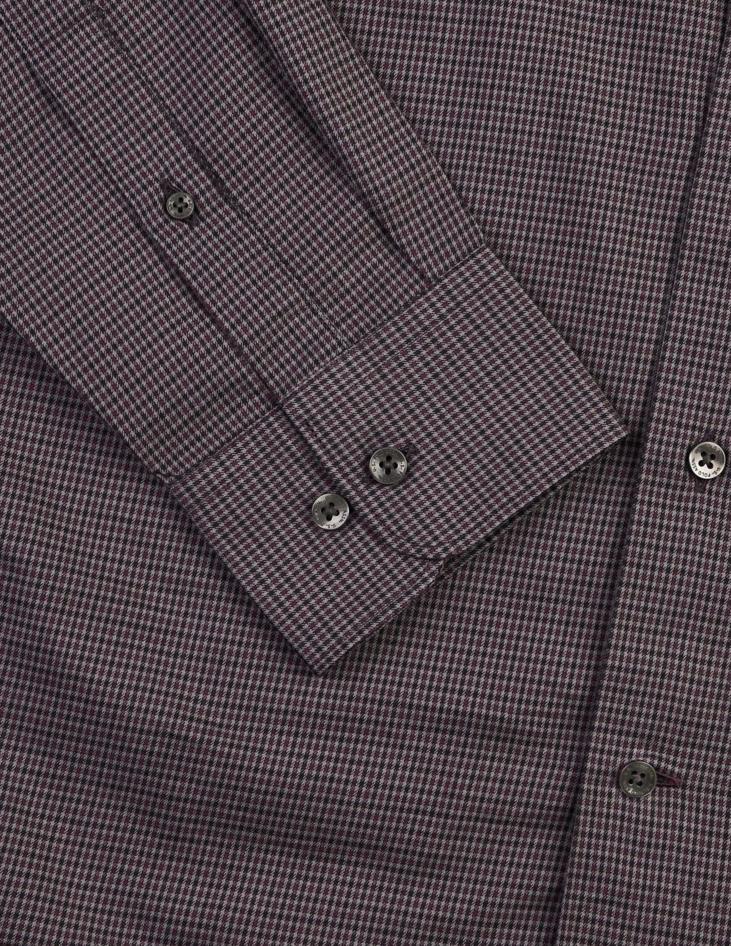 Micro Checked Twill Shirt Maroon - U.S. Polo Assn. India | Large