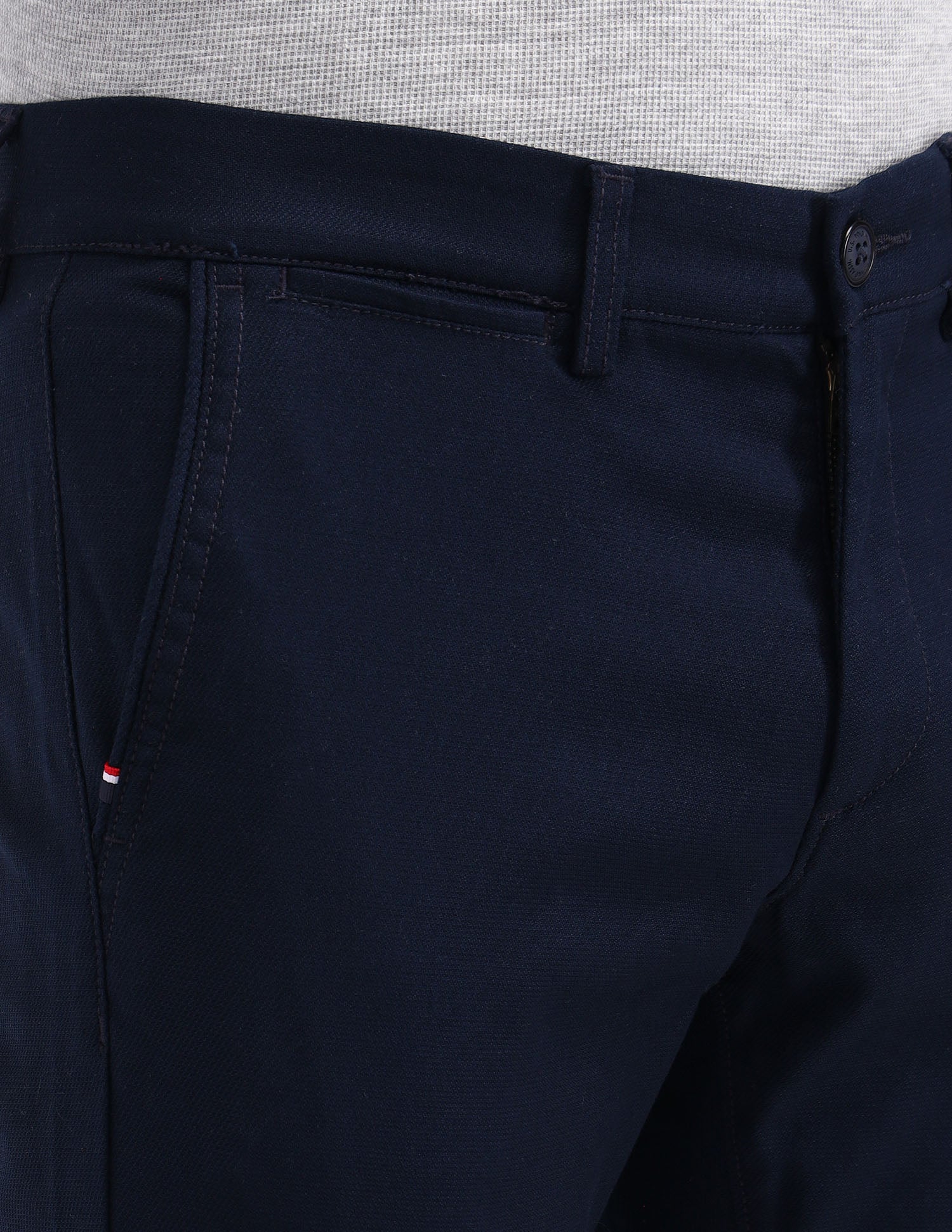 Denver Slim Fit Solid Trousers Navy - U.S. POLO ASSN. | Large