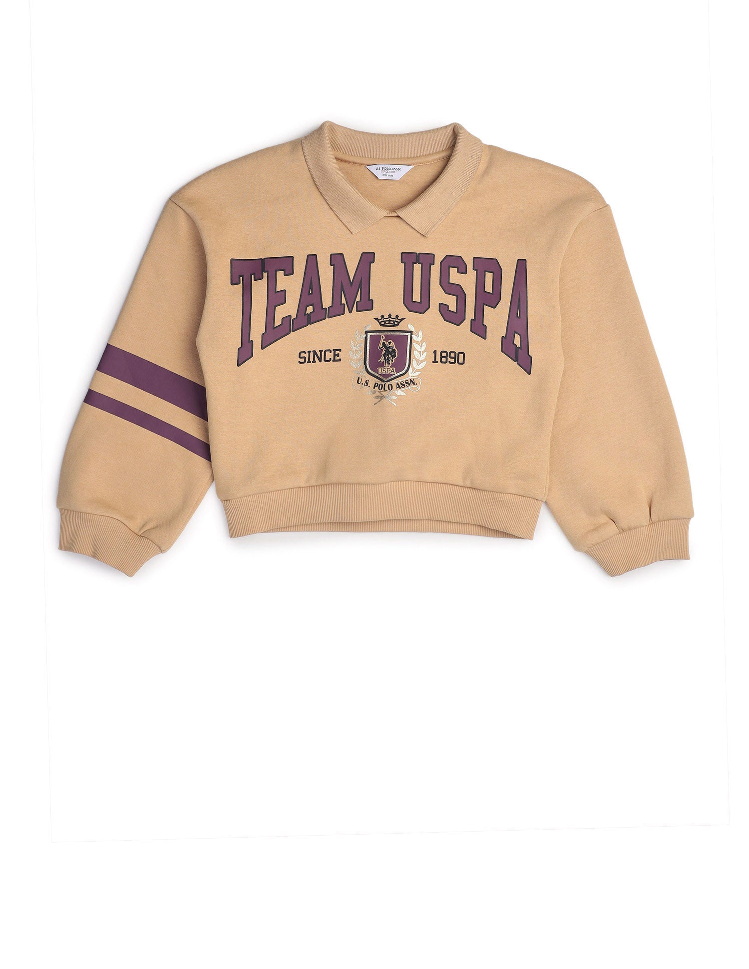 Brand Printed Regular Fit Sweatshirt Light Brown - U.S. POLO ASSN. | Large