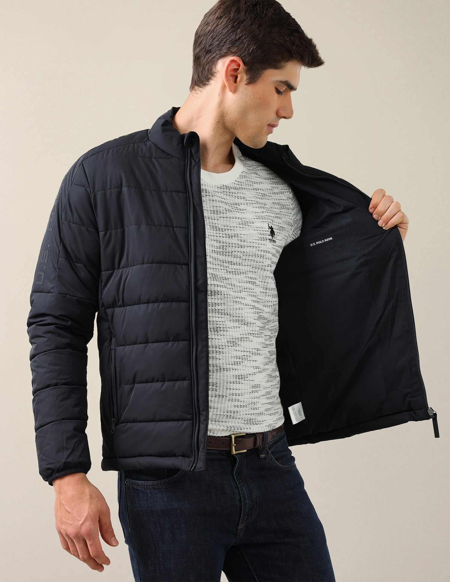 UDJCK1190 Navy Mens Jackets Navy - U.S. Polo Assn. India | Large