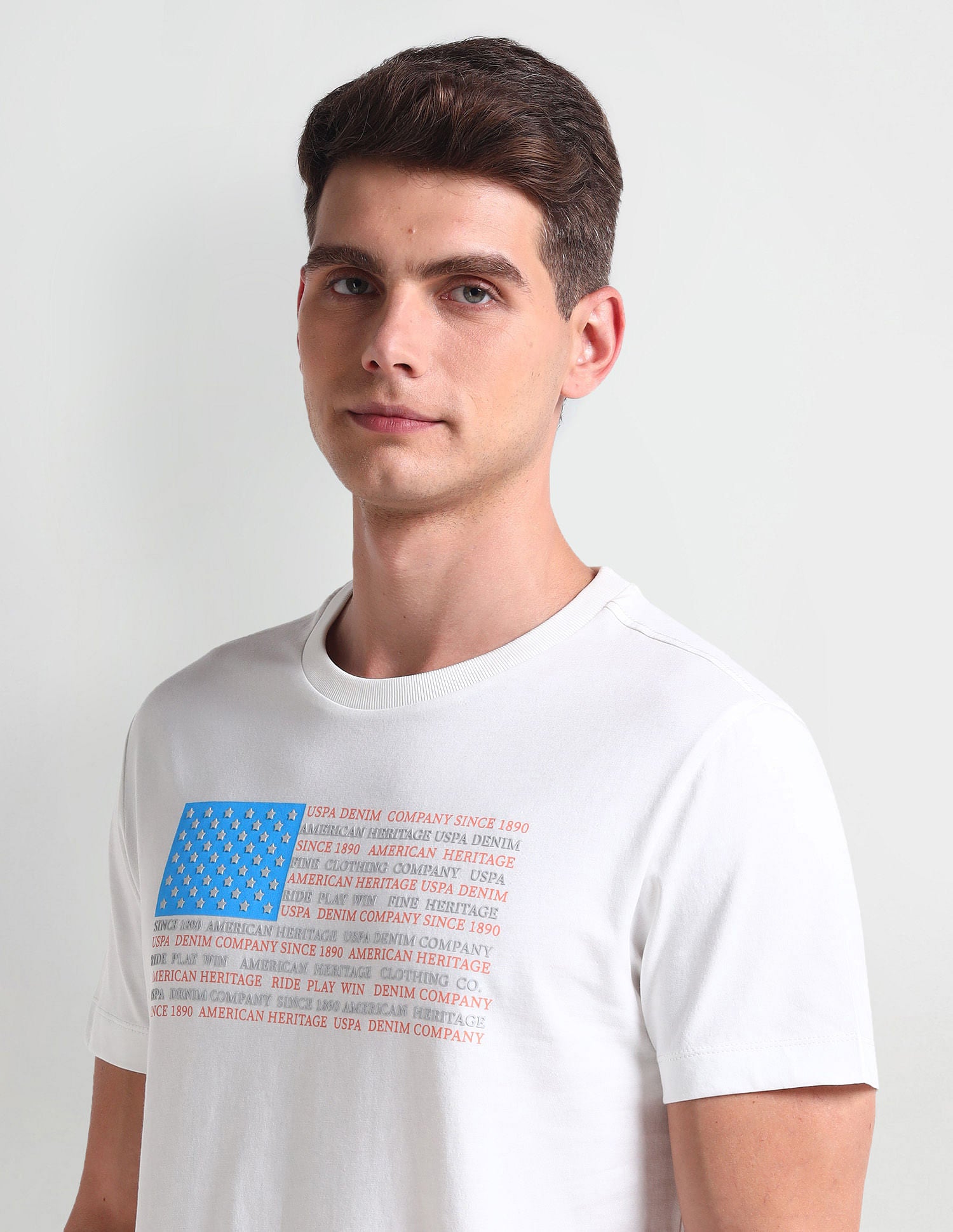 Muscle Fit Brand Print T-Shirt Ivory - U.S. POLO ASSN. | Large