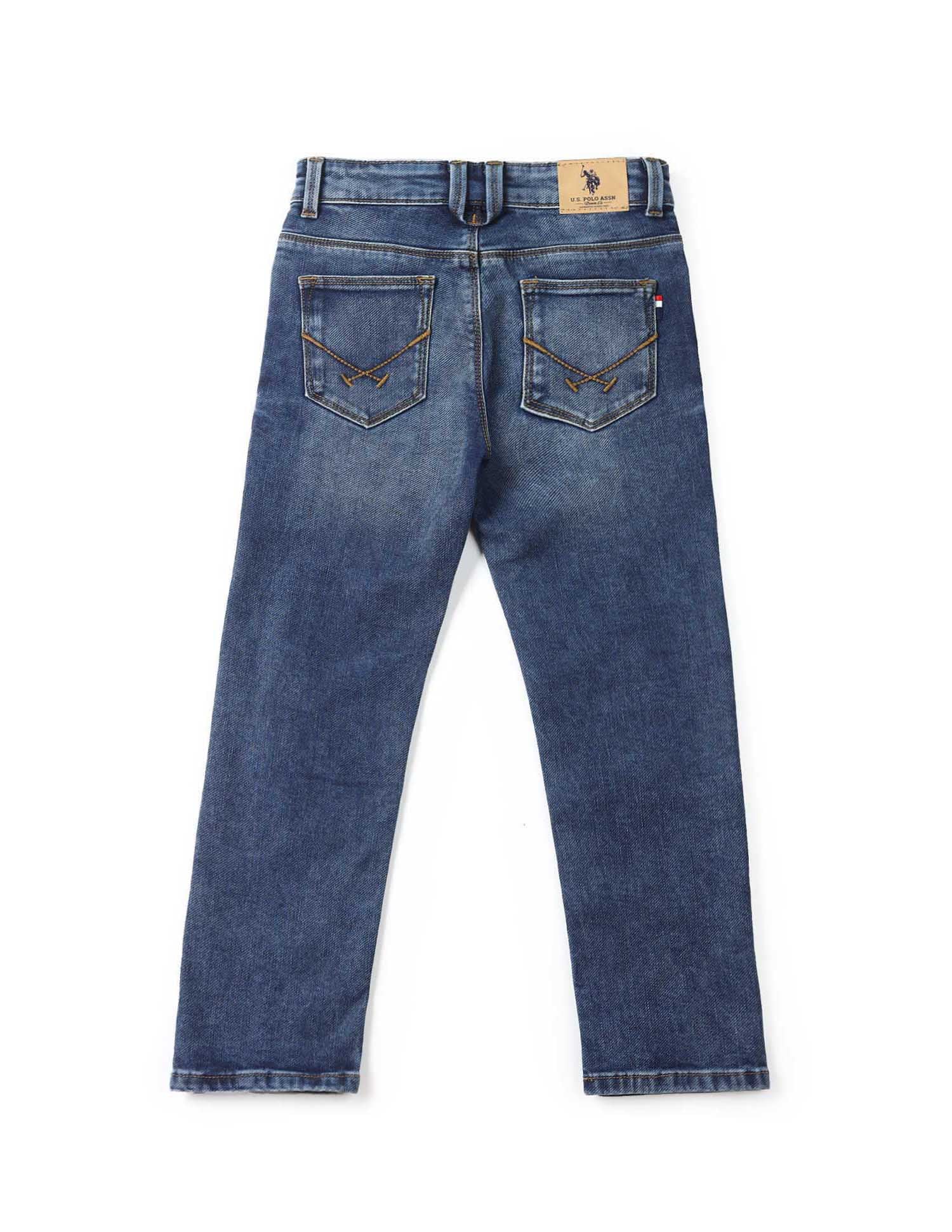 UKJEN582 DK. BLUE Boys Jeans Rag Wash - U.S. POLO ASSN. | Large