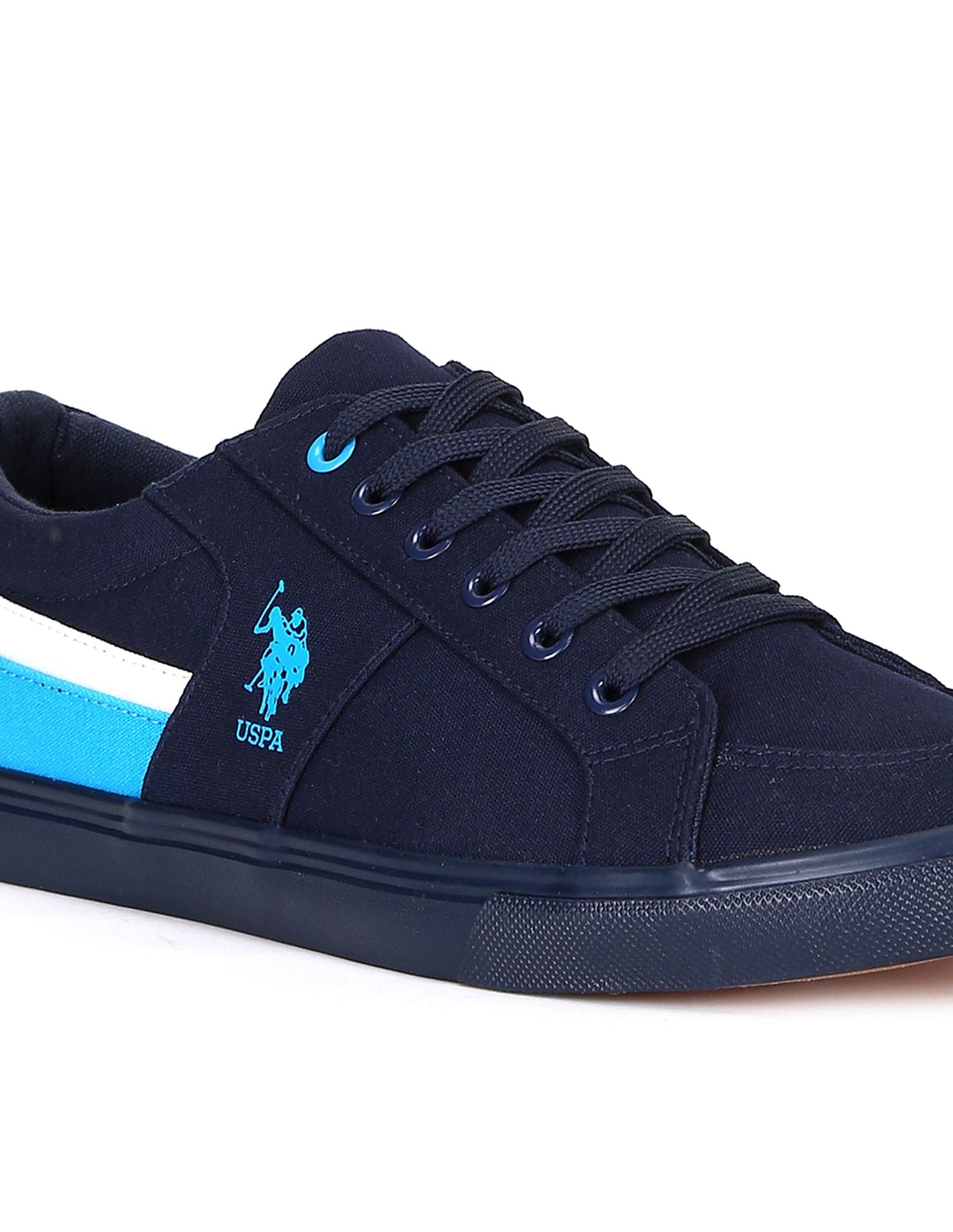 Contrast Stripe Canvas Clarkin Sneakers Navy - U.S. POLO ASSN. | Large