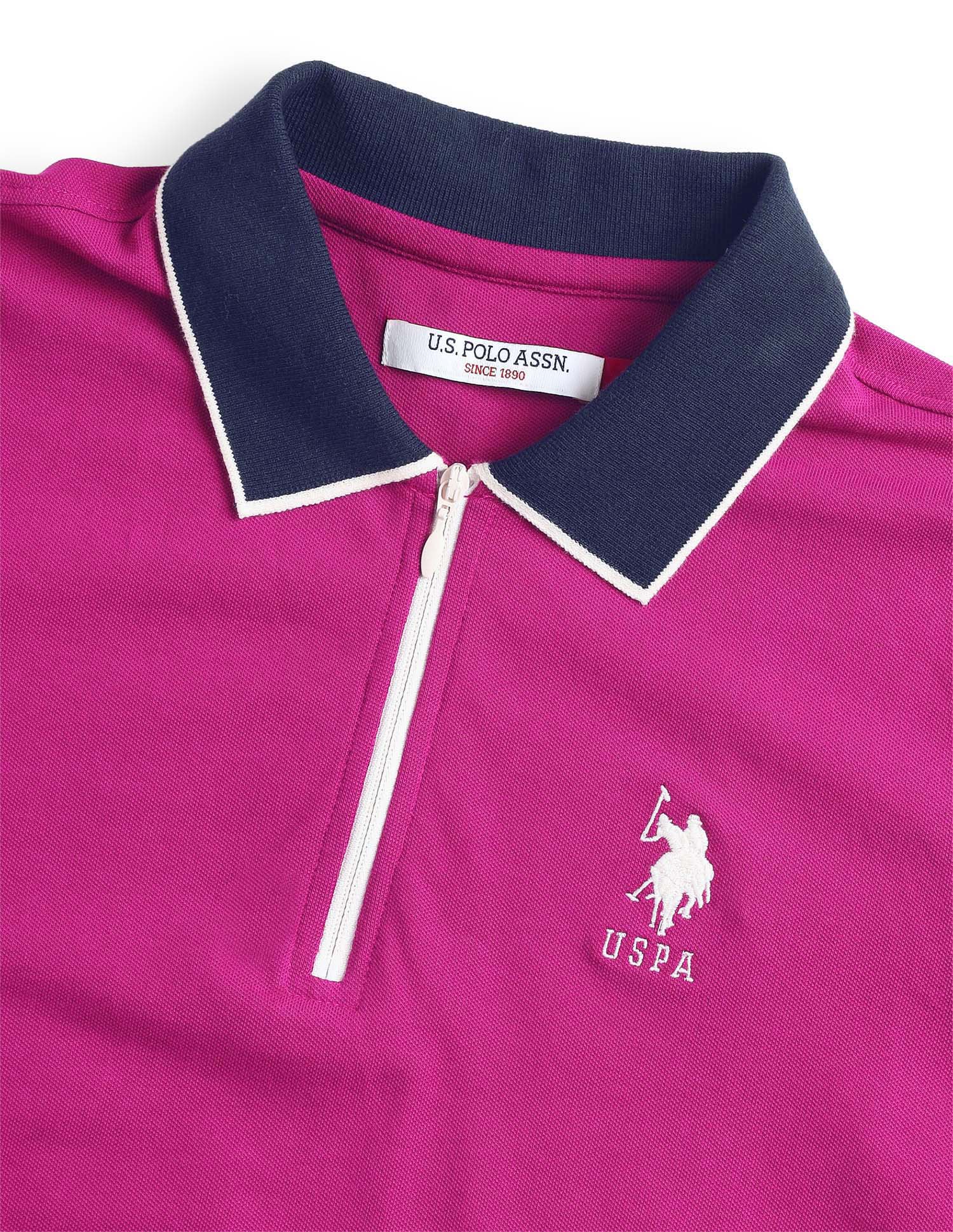 Solid Regular Fit Polo Shirt Purple - U.S. Polo Assn. India | Large