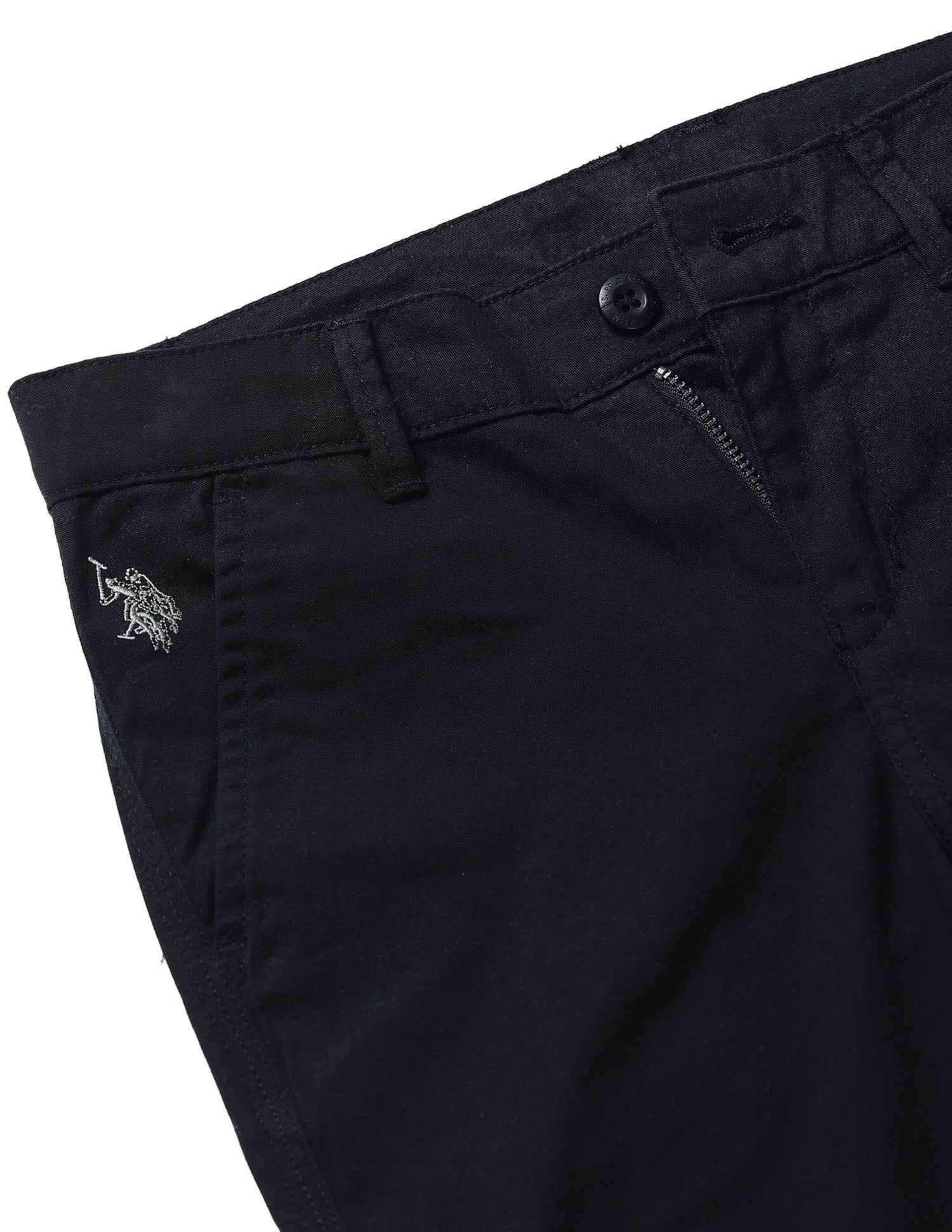Mid Rise Twill Trousers Black - U.S. Polo Assn. India | Large
