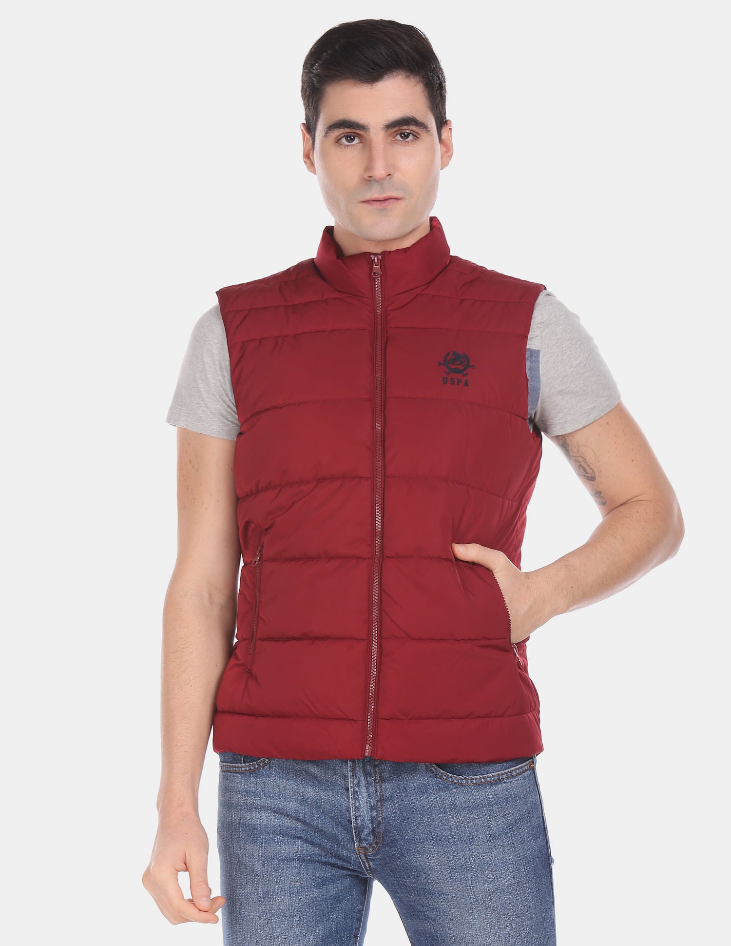 Sleeveless Quilted Gilet Jacket Red - U.S. POLO ASSN. | Large