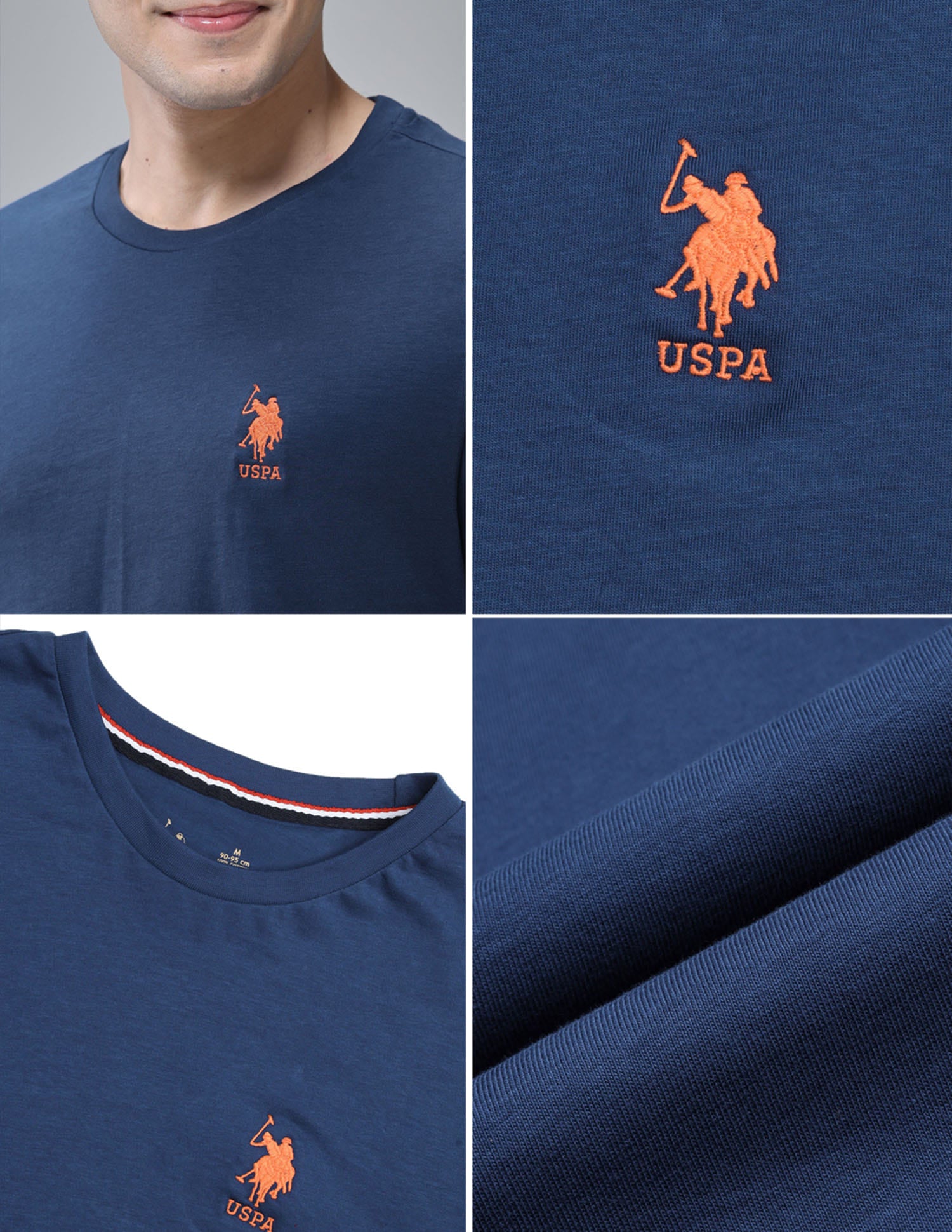 Pure Cotton Long Sleeve I693 Lounge T-Shirt - Pack Of 1 Medium Blue - U.S. Polo Assn. India | Large