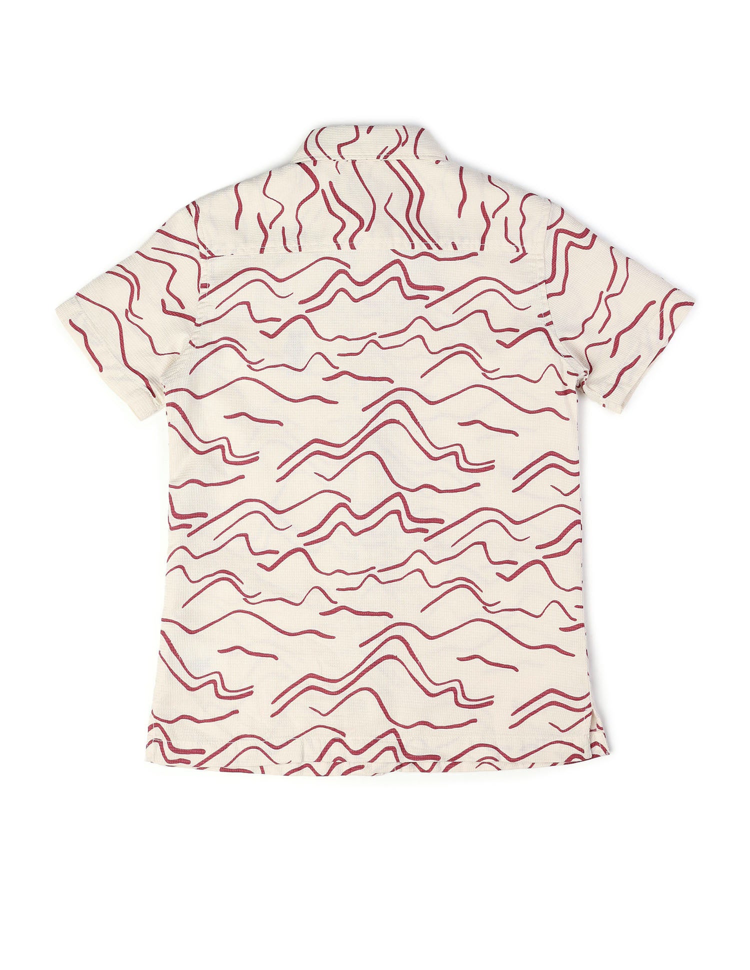 Boys Abstract Printed Pure Cotton Shirt Beige - U.S. POLO ASSN. | Large