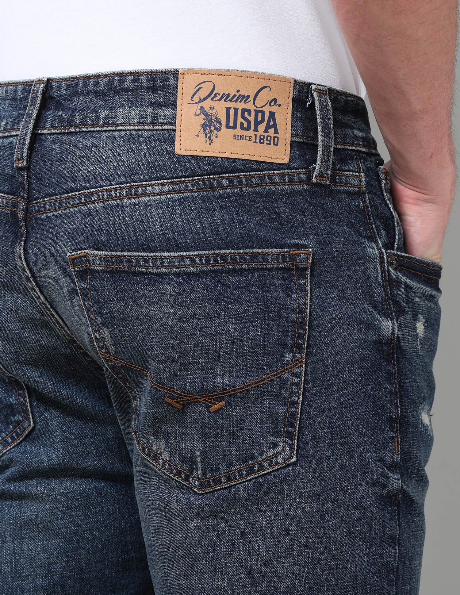 Harold Slim Straight Fit Blue Jeans Dark Blue - U.S. Polo Assn. India | Large