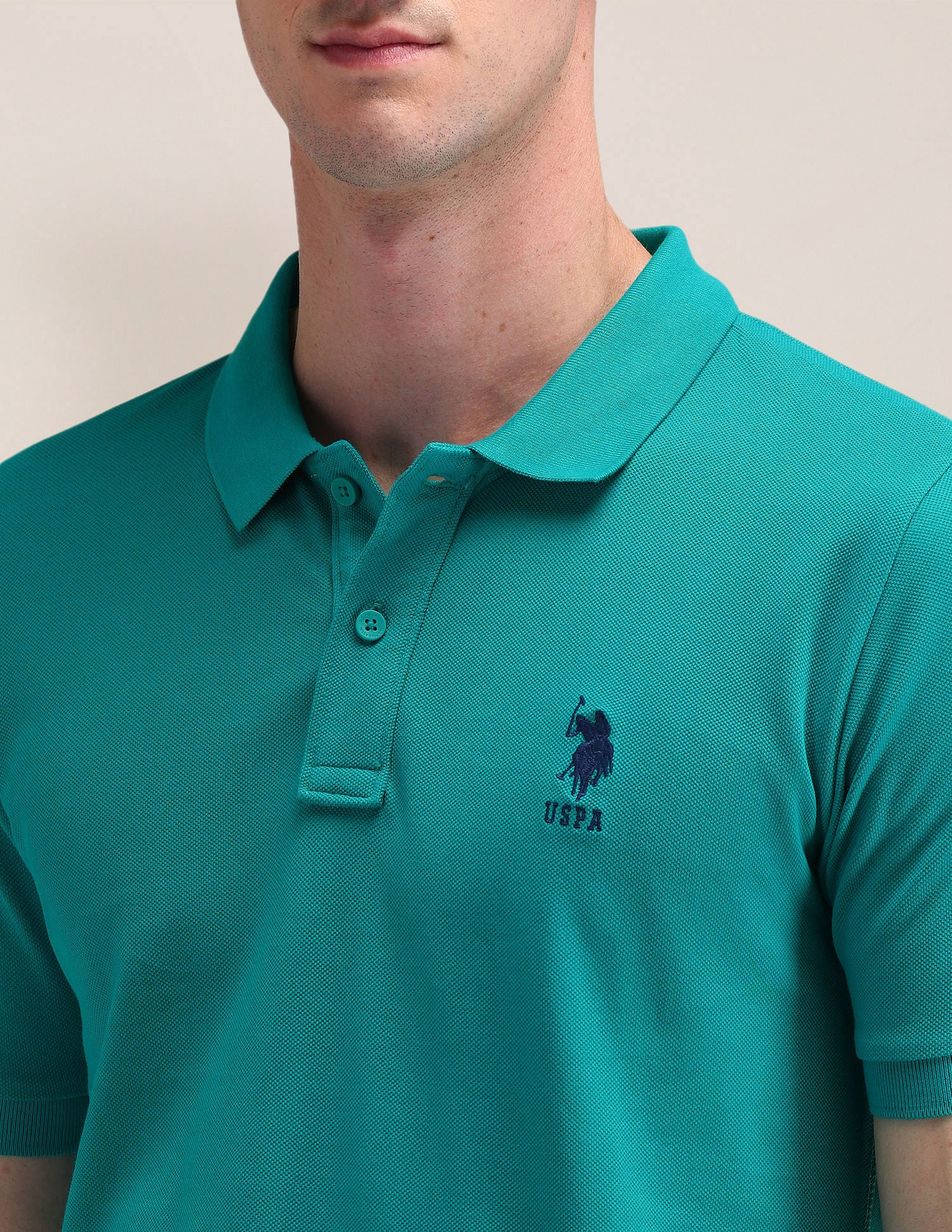 Solid Slim Fit Polo Shirt Green - U.S. POLO ASSN. | Large