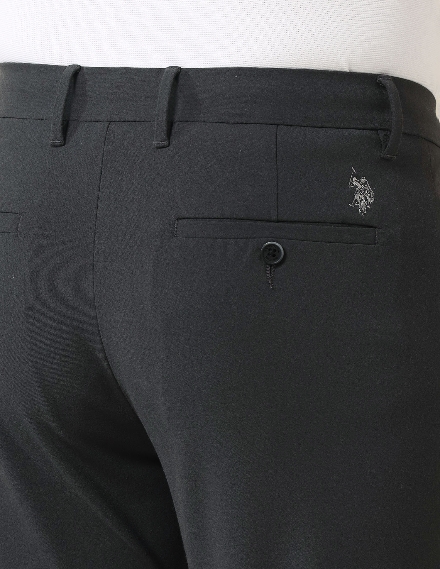 Austin Slim Fit Bi-Stretch Chinos Charcoal - U.S. POLO ASSN. | Large