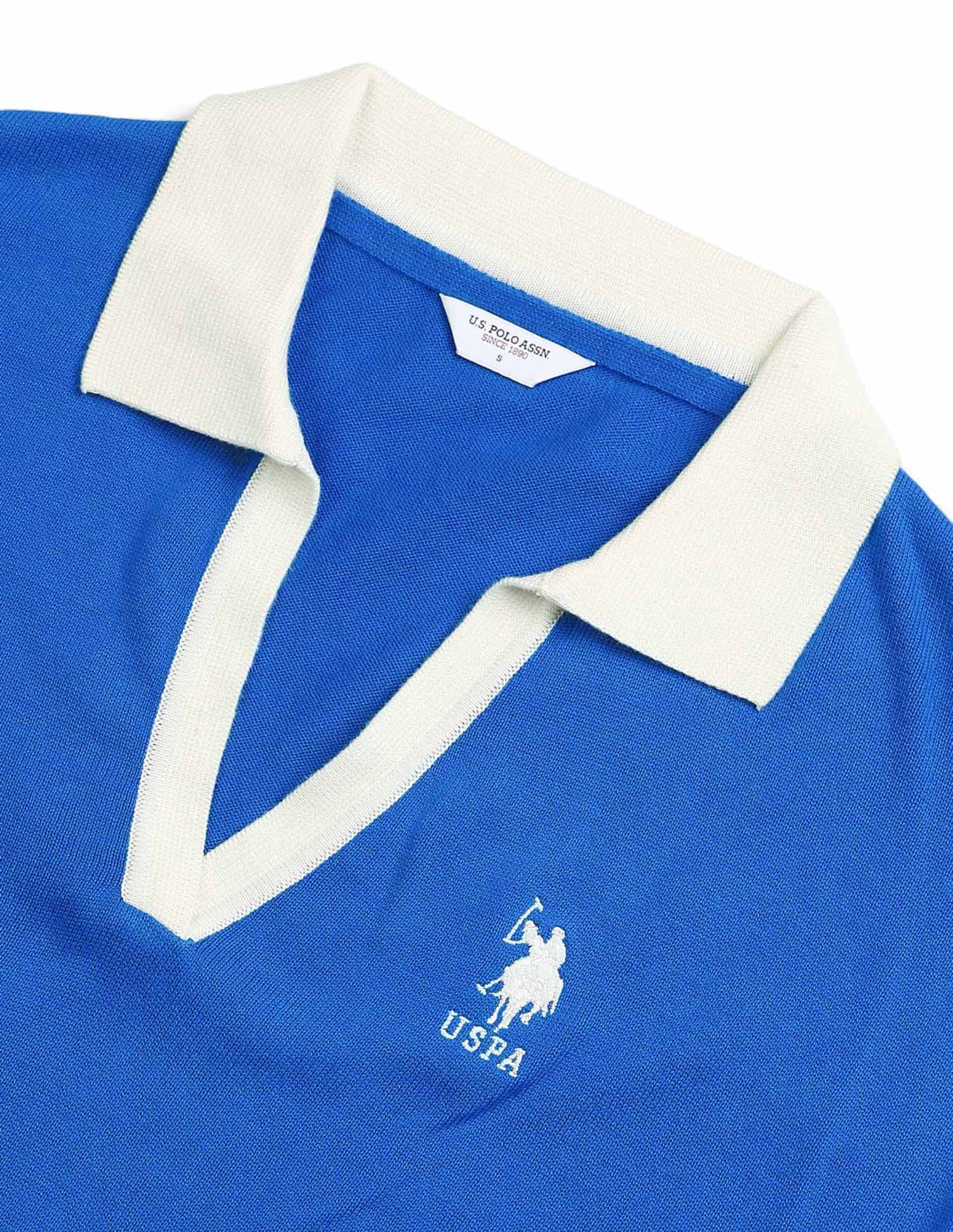 Relaxed Fit Solid Sweater Blue - U.S. POLO ASSN. | Large