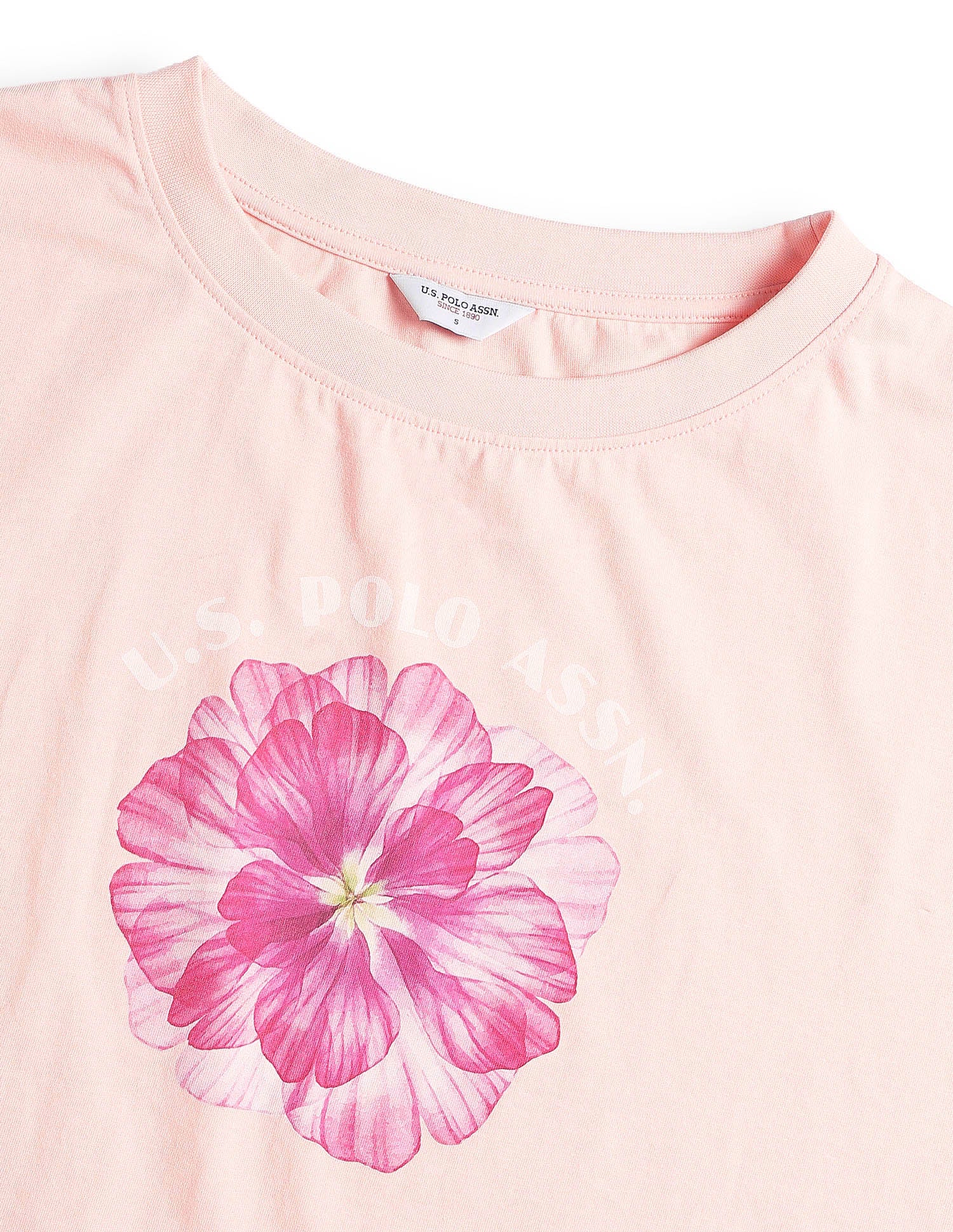 Brand Printed Relaxed Fit T-Shirt Light Pink - U.S. Polo Assn. India | Large