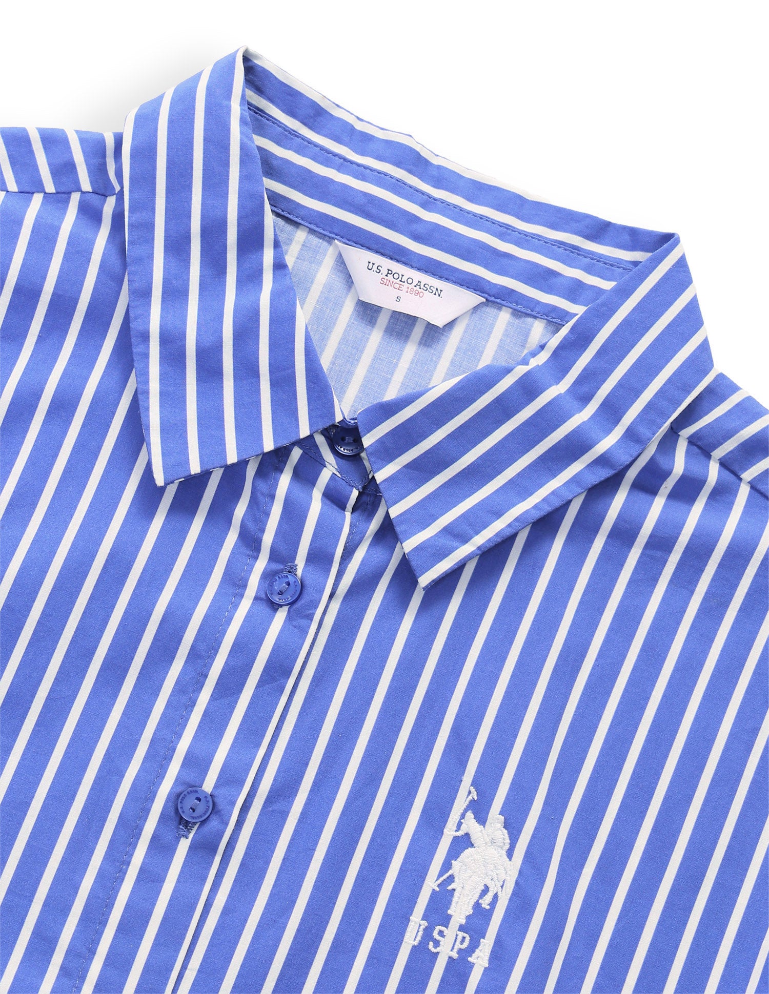 Vertical Striped Regular Fit Shirt Blue - U.S. Polo Assn. India | Large