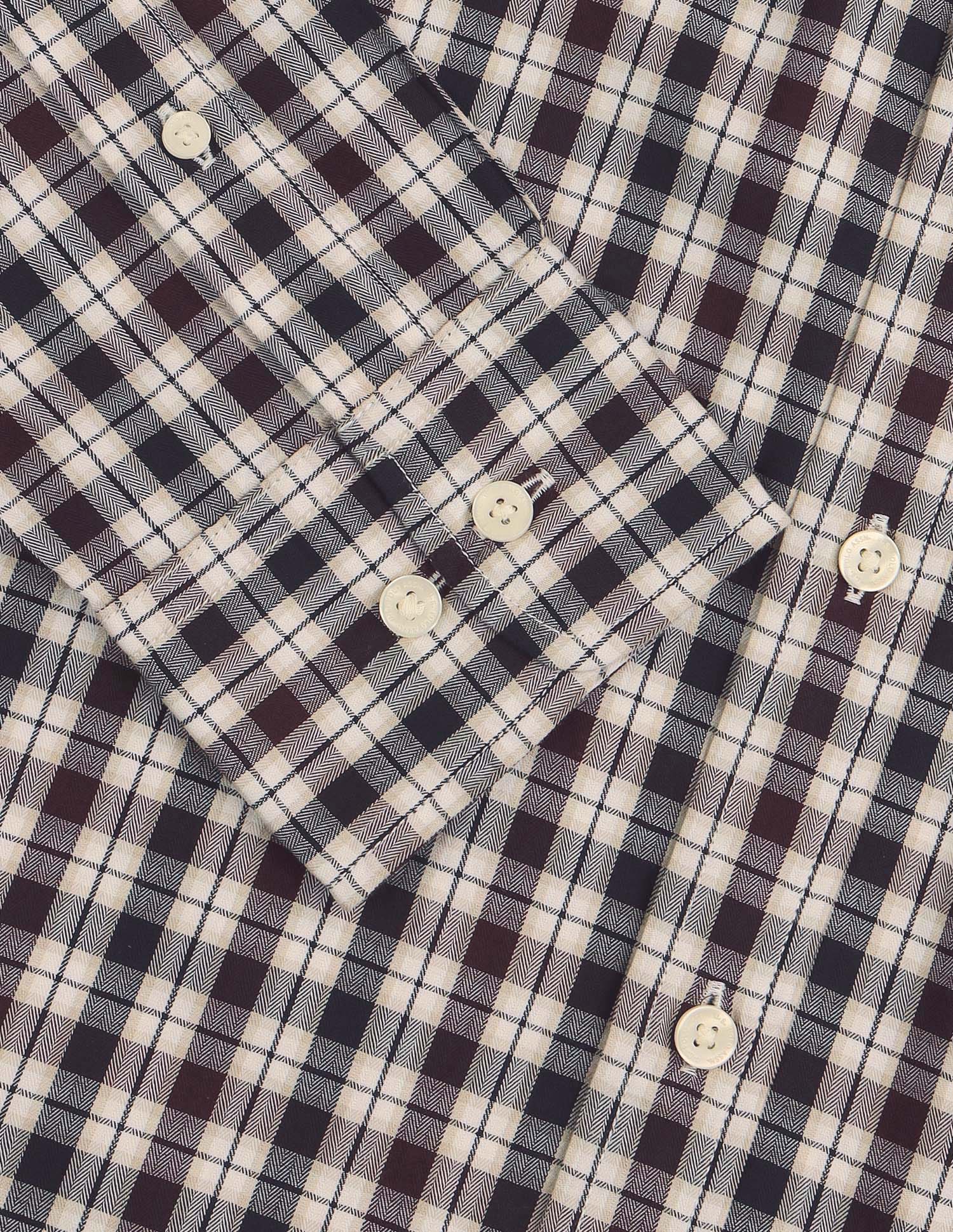 Grid Tattersall Checked Twill Shirt Burgundy - U.S. Polo Assn. India | Large