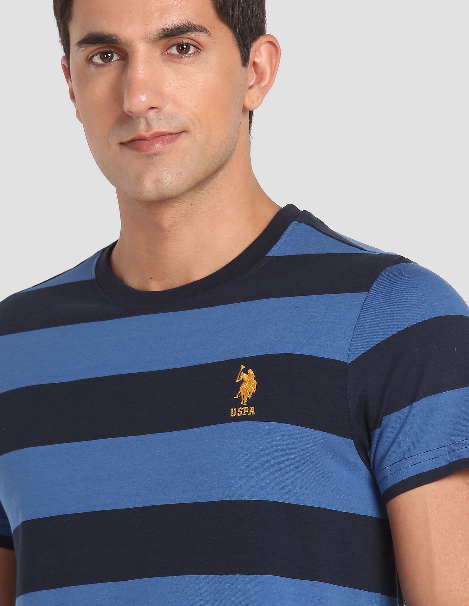 Crew Neck Striped I688 Lounge T-Shirt - Pack Of 1 Blue - U.S. POLO ASSN. | Large