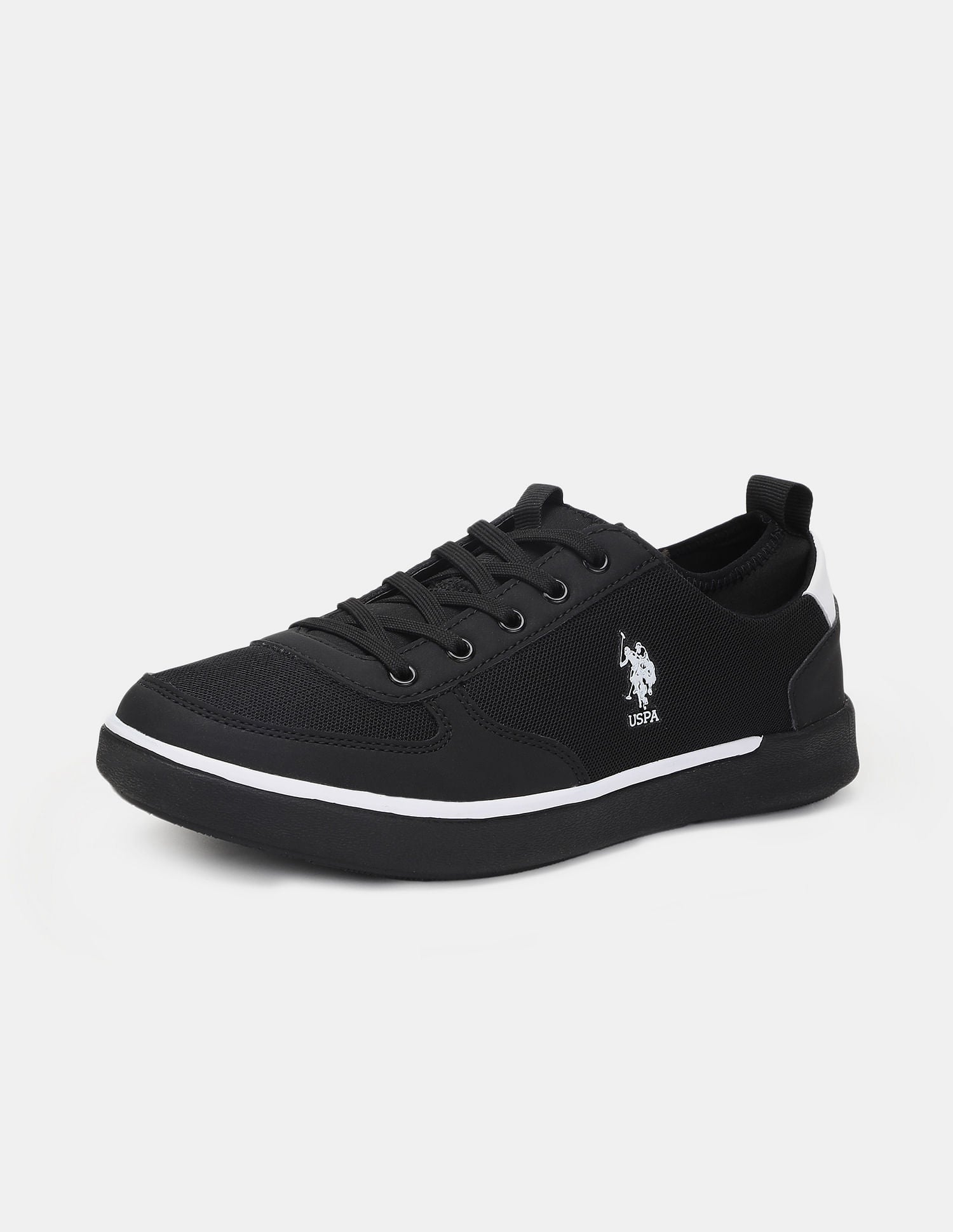 Black Rastus Men Black Cushioned Non-Skid Rastus Sneakers – U.S. Polo Assn. India