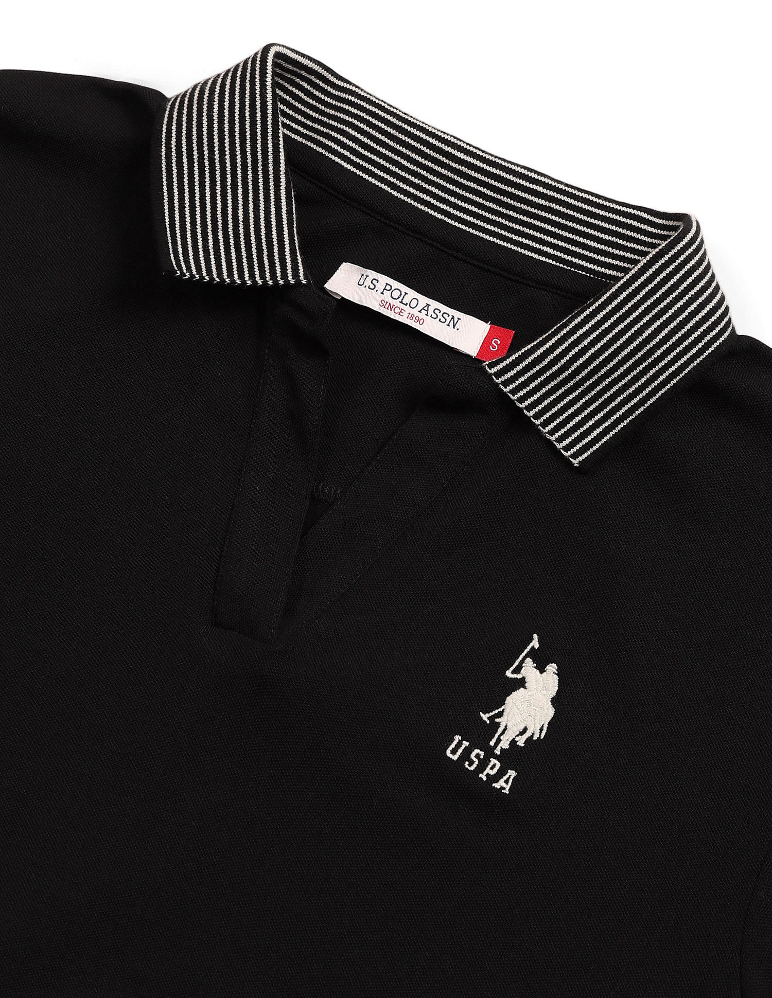 Boxy Fit Solid Polo Shirt Black - U.S. POLO ASSN. | Large
